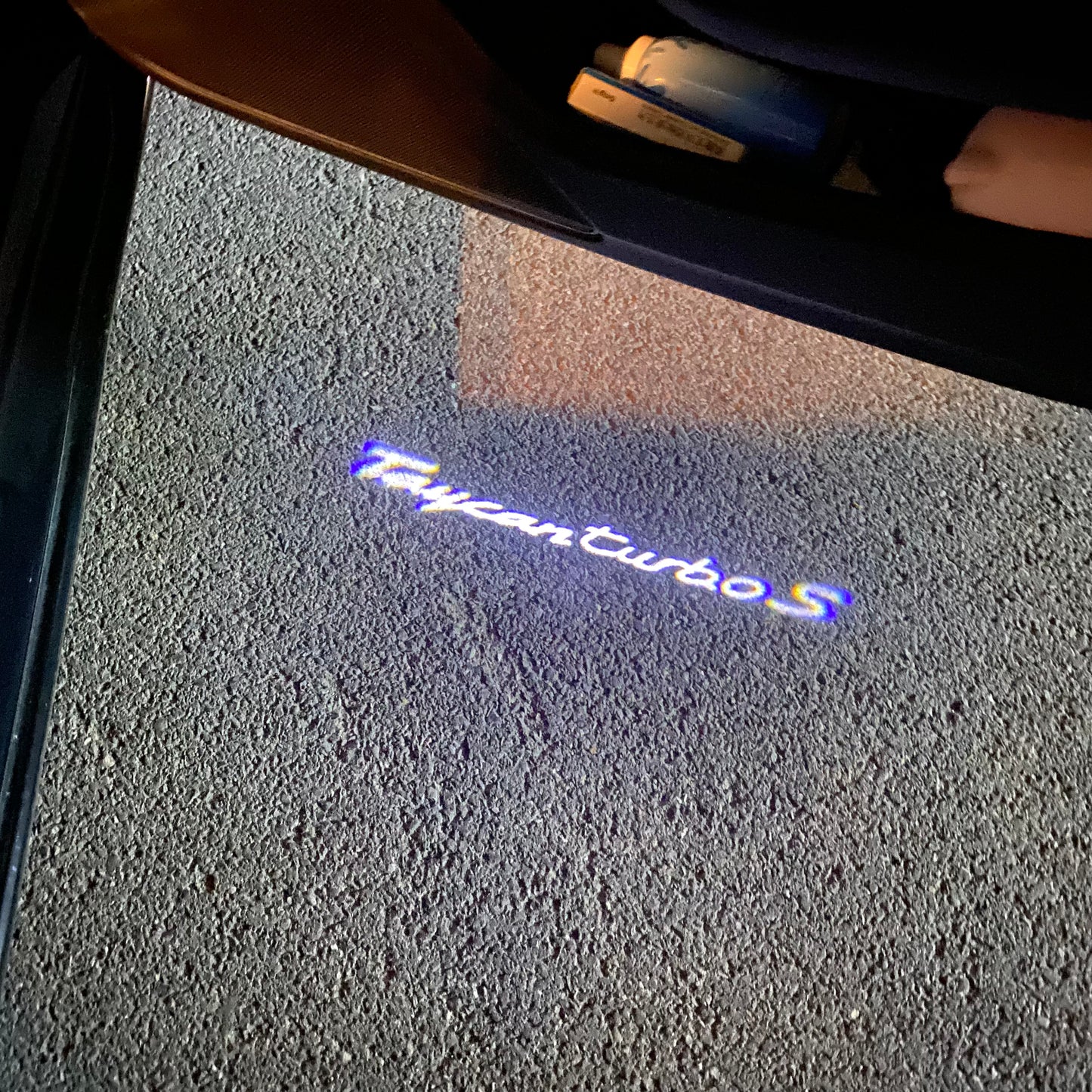 PORSCHE TAYCAN LOGO PROJECTOT LIGHTS Nr.87 (quantity 1 = 2 Logo Film / 2 door lights)