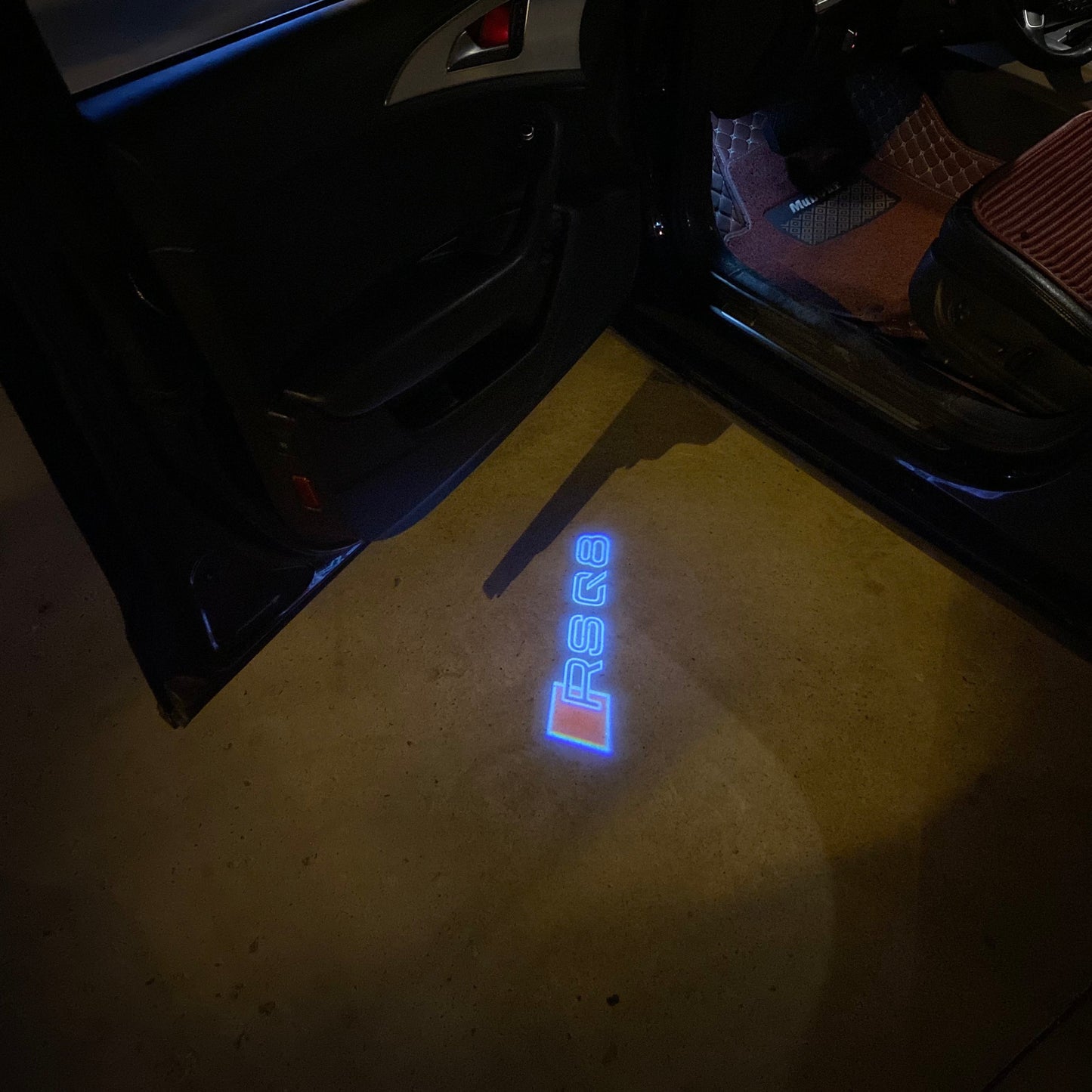 AUDI RSQ8 LOGO PROJECTOT LIGHTS Nr.609 (quantity 1 = 2 Logo Films /2 door lights)