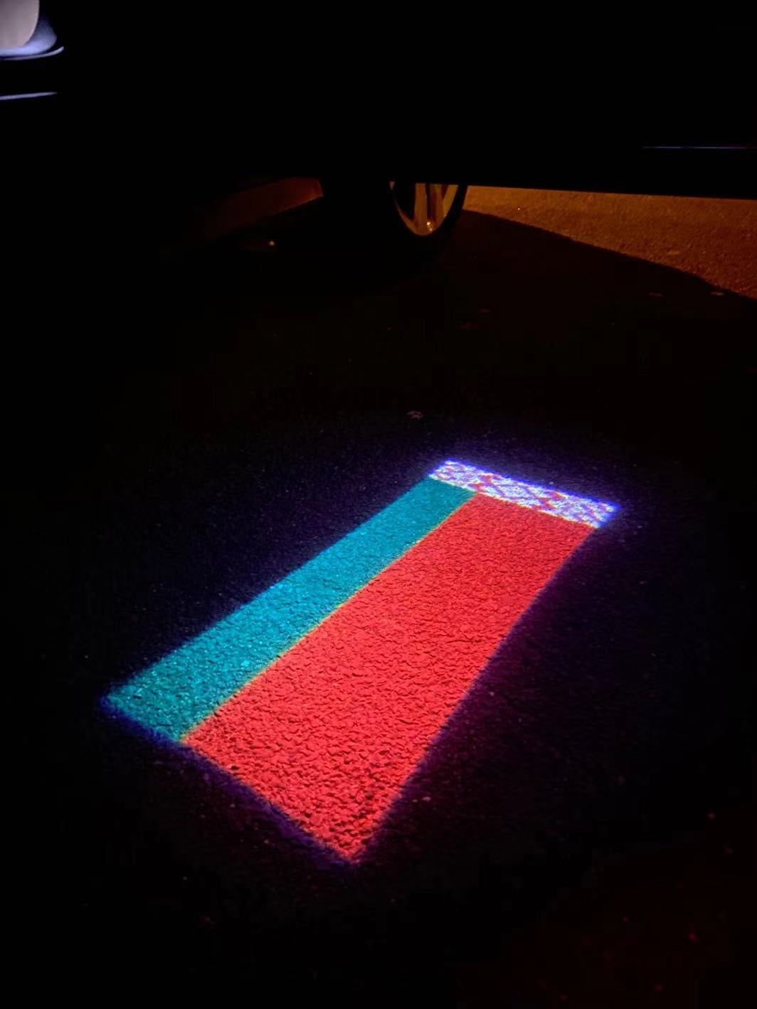 Belarus Беларусь National Flag logo door lights (quantity 1 = 1 sets / 2 logo film / Can replace of lights other logos )