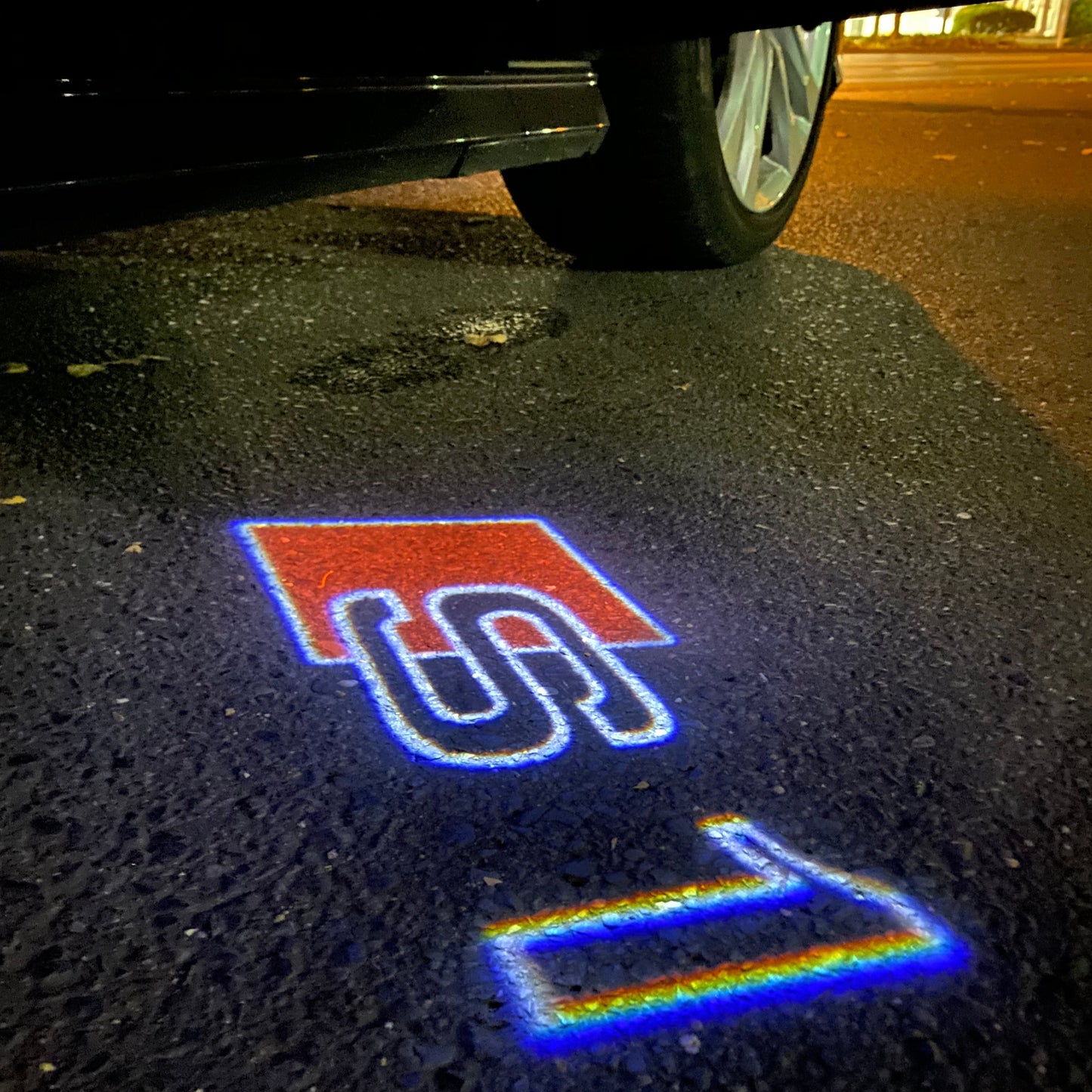 AUDI S1 LOGO PROJECTOT LIGHTS Nr.19 (quantity 1 = 2 Logo Films /2 door lights)
