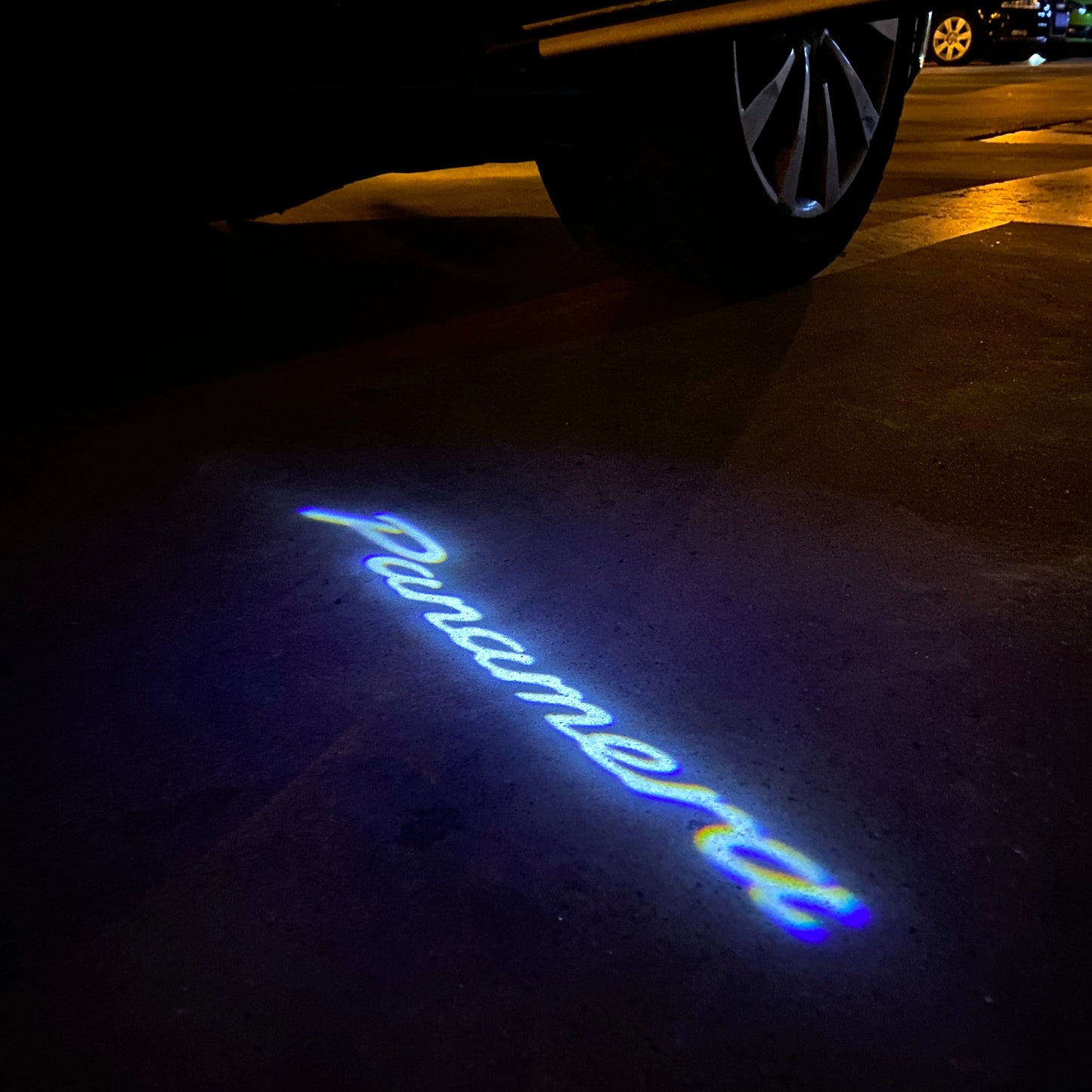 PORSCHE Panamera LOGO PROJECTOT LIGHTS Nr.8084 (quantity 1 = 2 Logo Film / 2 door lights)