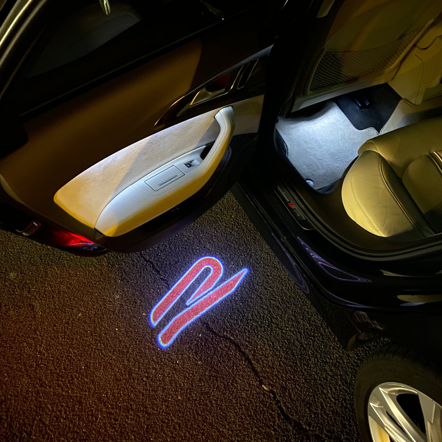 Volkswagen Door lights R Logo Nr. 155 ( quantity 1 = 2 logo film / 2 door lights)