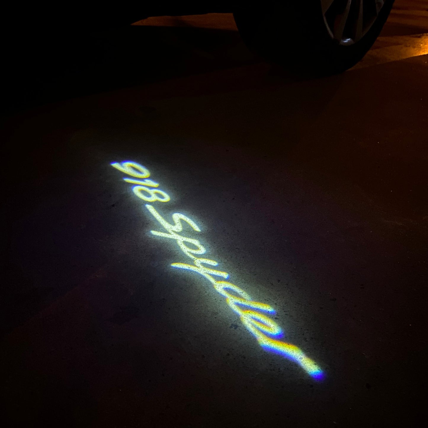 PORSCHE SPYDER 918 LOGO PROJECTOT LIGHTS Nr.44 (quantity 1 = 2 Logo Film / 2 door lights)