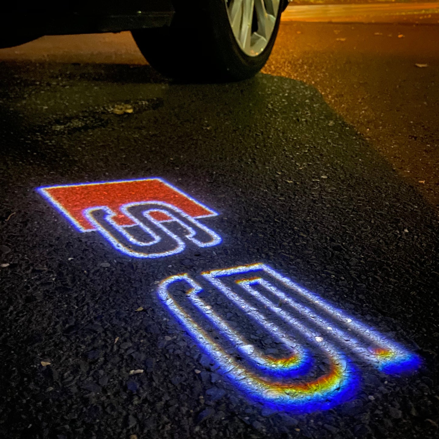 AUDI S5 LOGO PROJECTOT LIGHTS Nr.19 (quantity 1 = 2 Logo Films /2 door lights)