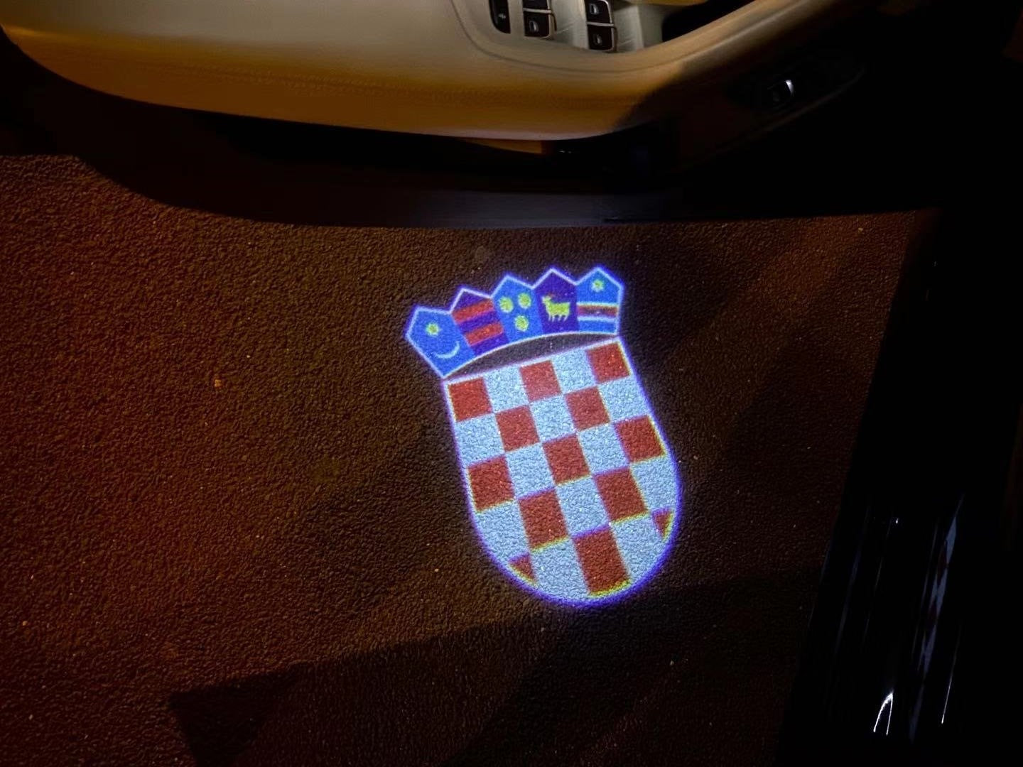 Republika Hrvatska National Flag logo door lights (quantity 1 = 1 sets / 2 logo film / Can replace of lights other logos )