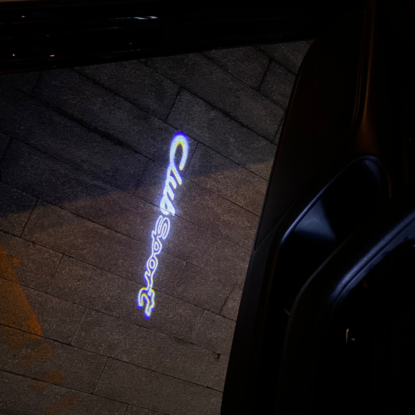 PORSCHE Club Sport LOGO PROJECTOT LIGHTS Nr.8006 (quantity 1 = 2 Logo Film / 2 door lights)