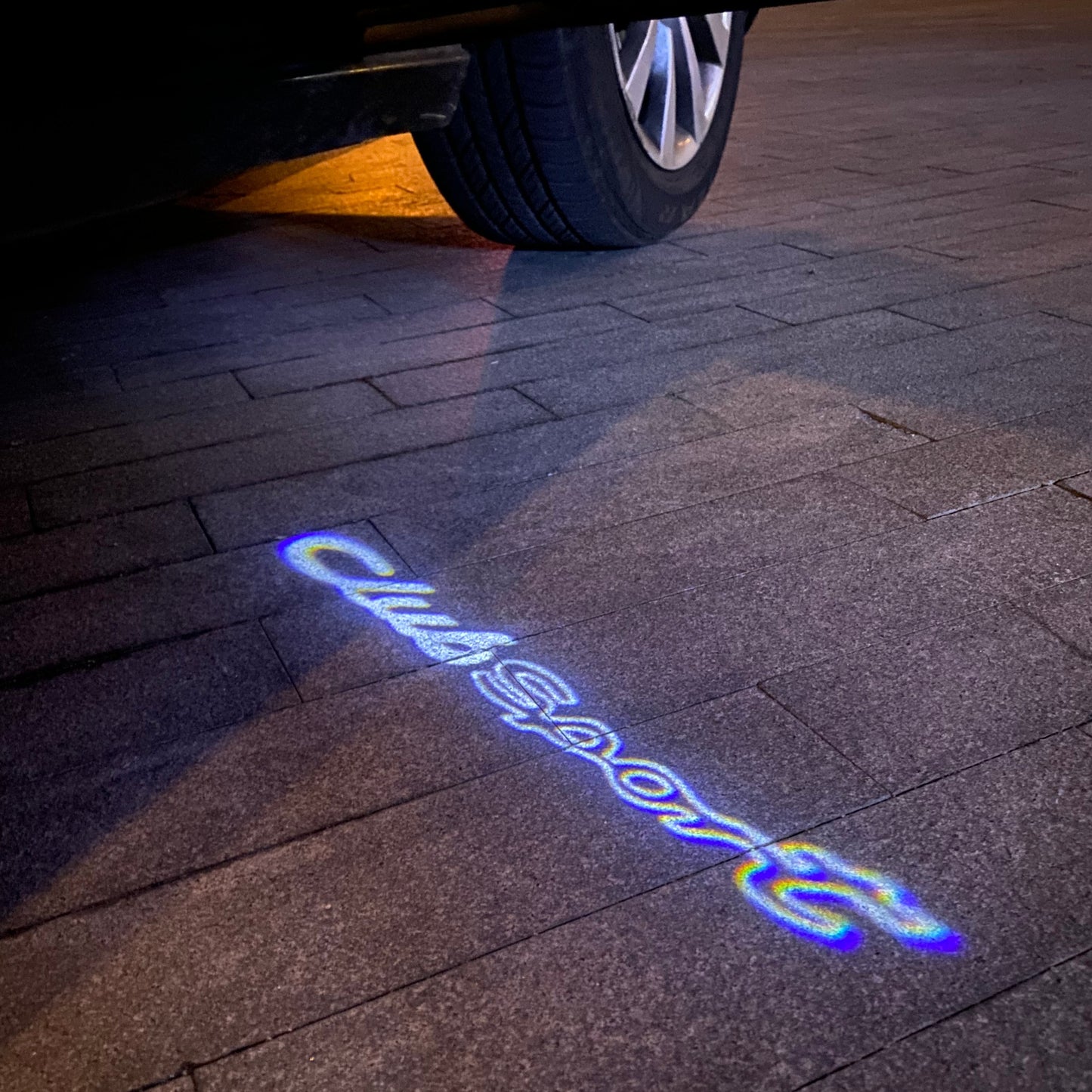 PORSCHE Club Sport LOGO PROJECTOT LIGHTS Nr.8006 (quantity 1 = 2 Logo Film / 2 door lights)