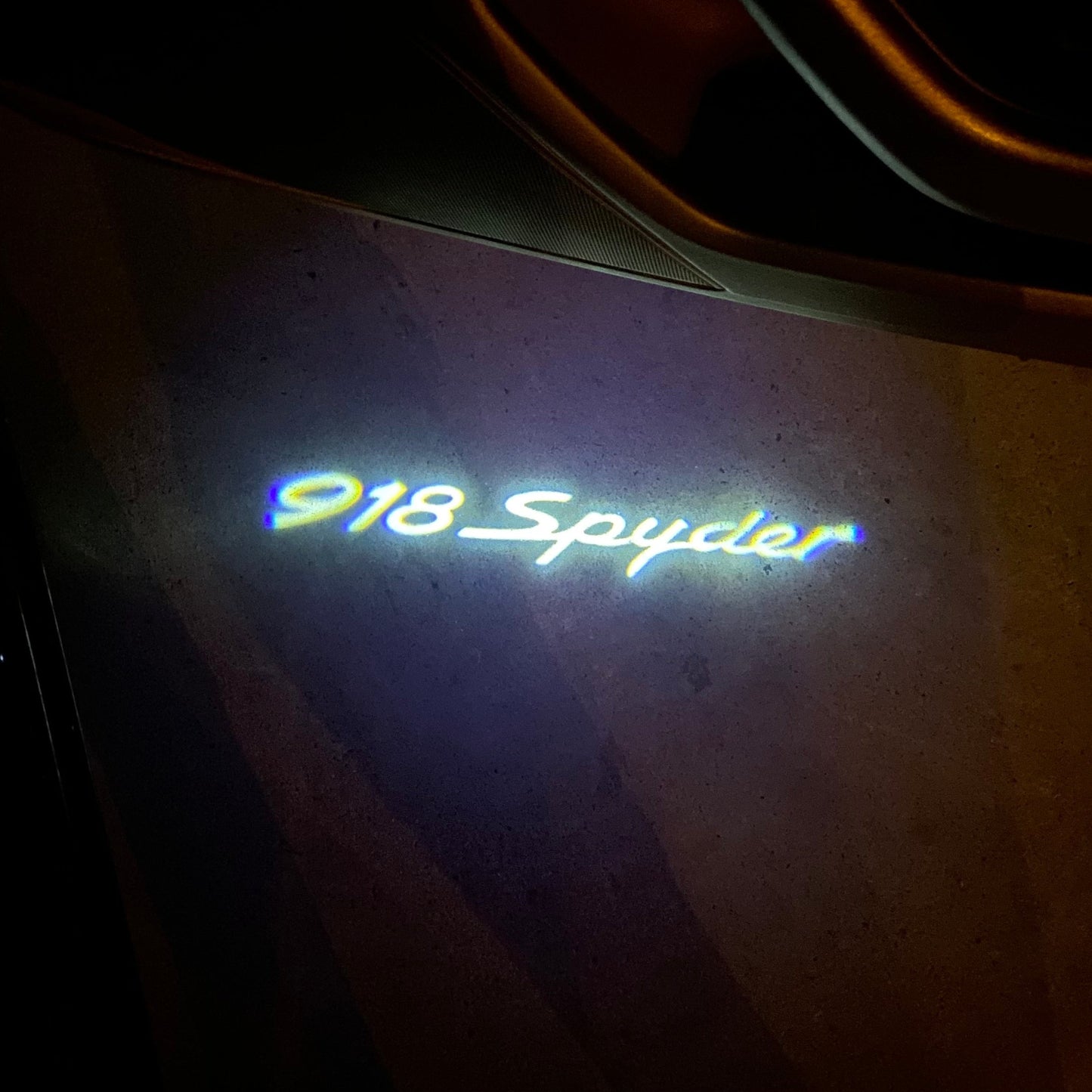 PORSCHE SPYDER 918 LOGO PROJECTOT LIGHTS Nr.44 (quantity 1 = 2 Logo Film / 2 door lights)