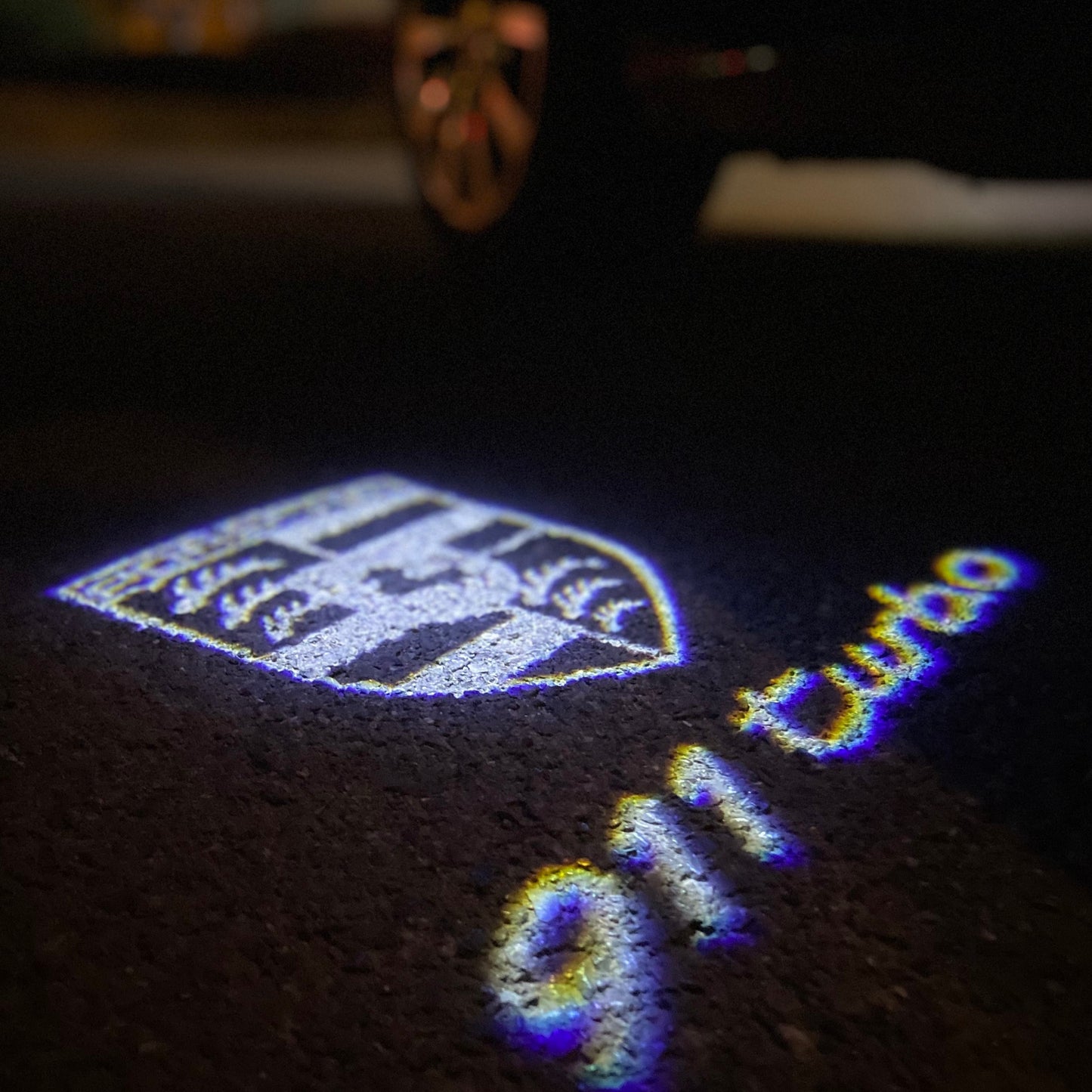 PORSCHE 911 LOGO PROJECTOT LIGHTS Nr.81 (quantity 1 = 2 Logo Film / 2 door lights)