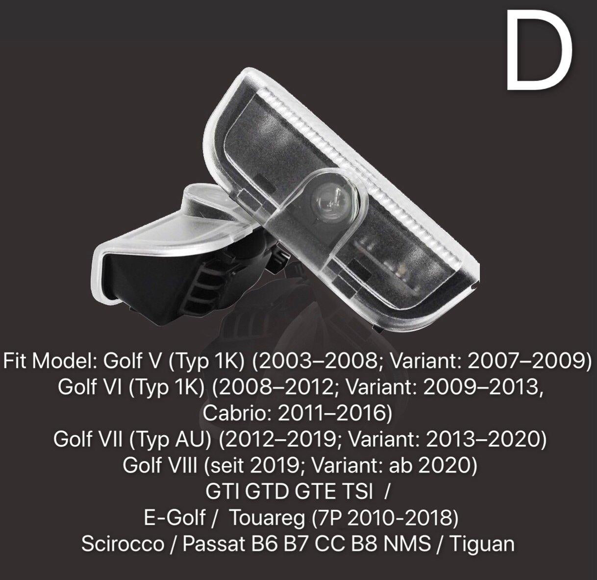 Volkswagen Door lights R Logo Nr. 149 ( quantity 1 = 2 logo film / 2 door lights)
