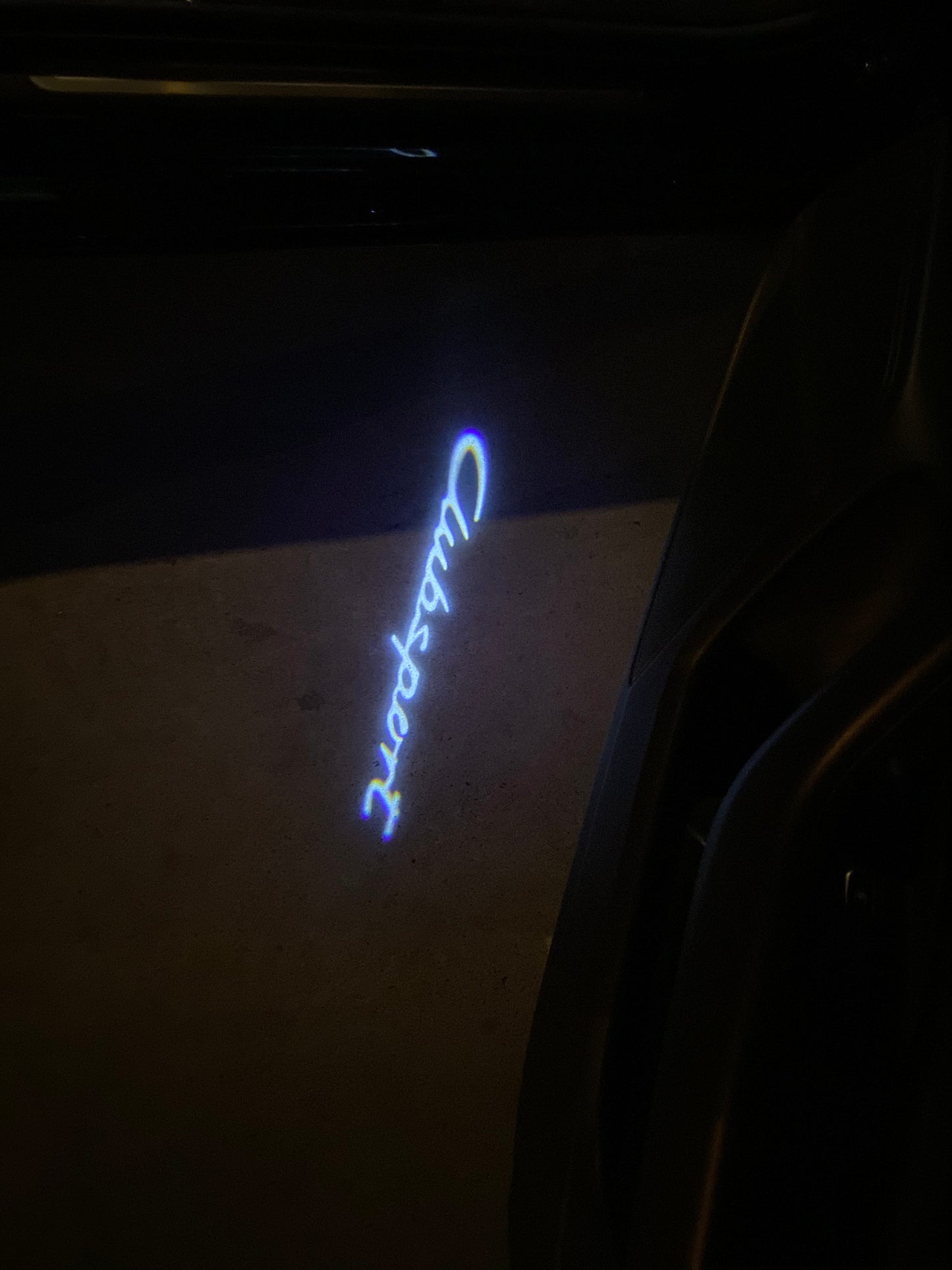 PORSCHE Club Sport LOGO PROJECTOT LIGHTS Nr.8007 (quantity 1 = 2 Logo Film / 2 door lights)
