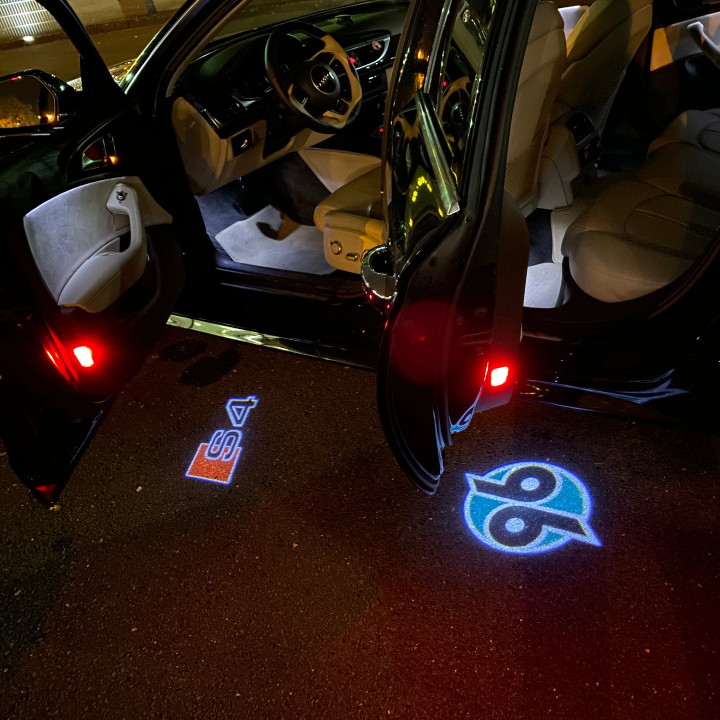 AUDI S4 LOGO PROJECTOT LIGHTS Nr.19 (quantity 1 = 2 Logo Films /2 door lights)