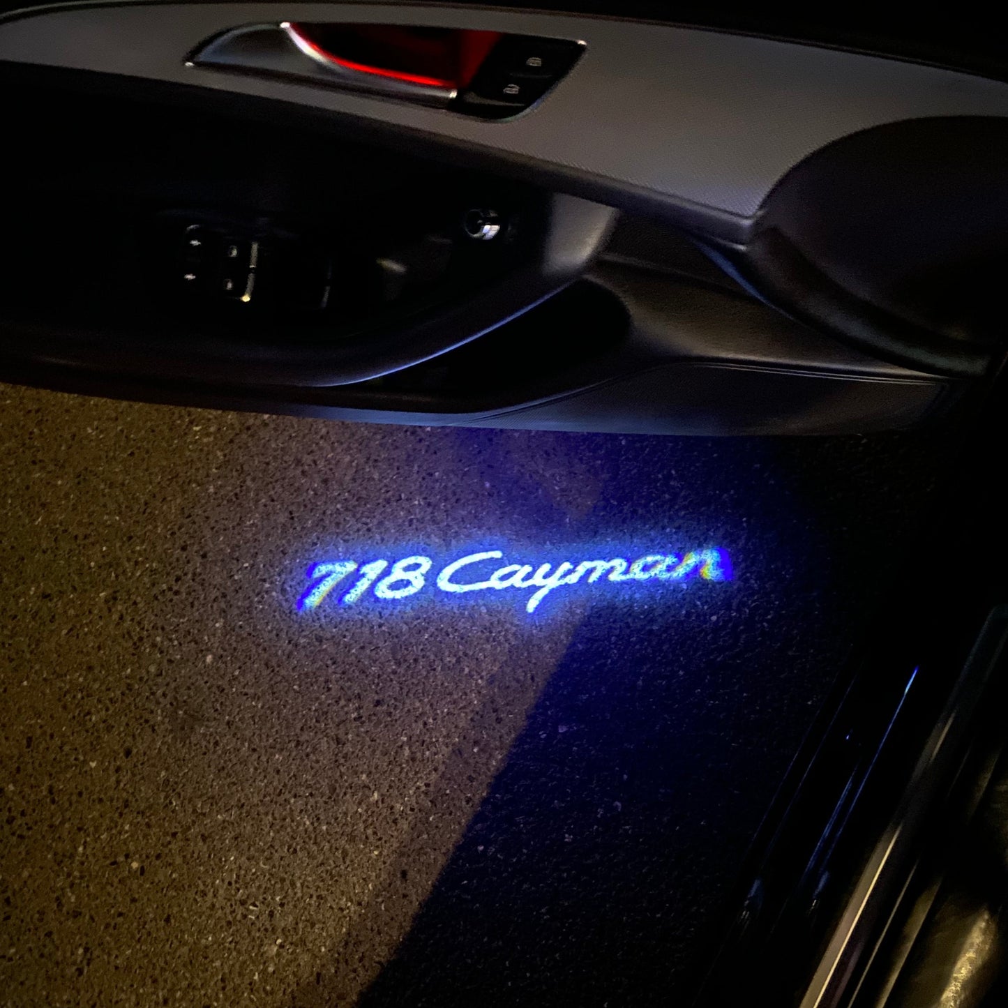 PORSCHE Cayman LOGO PROJECTOT LIGHTS Nr.8010 (quantity 1 = 2 Logo Film / 2 door lights)