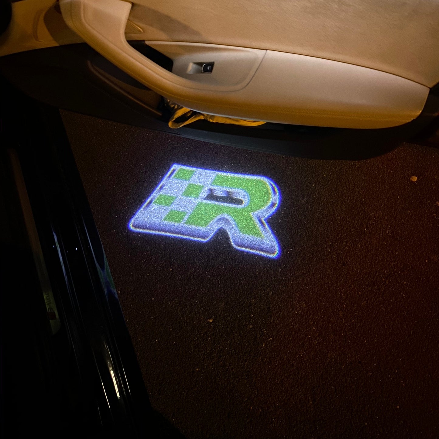 Volkswagen Door lights R Logo Nr. 148 ( quantity 1 = 2 logo film / 2 door lights)