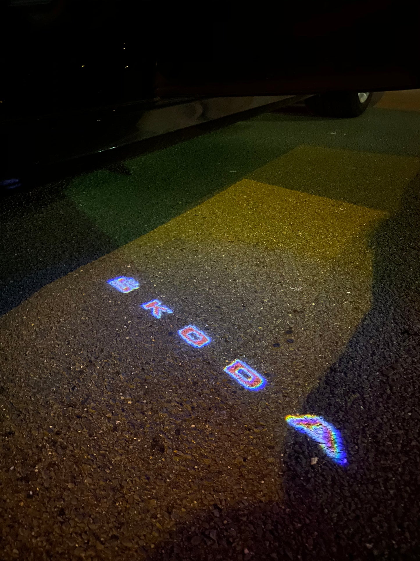 SKODA ORIGINAL LOGO PROJECTOT LIGHTS Nr.19 (quantity 1 = 2 Logo Films /2 door lights)