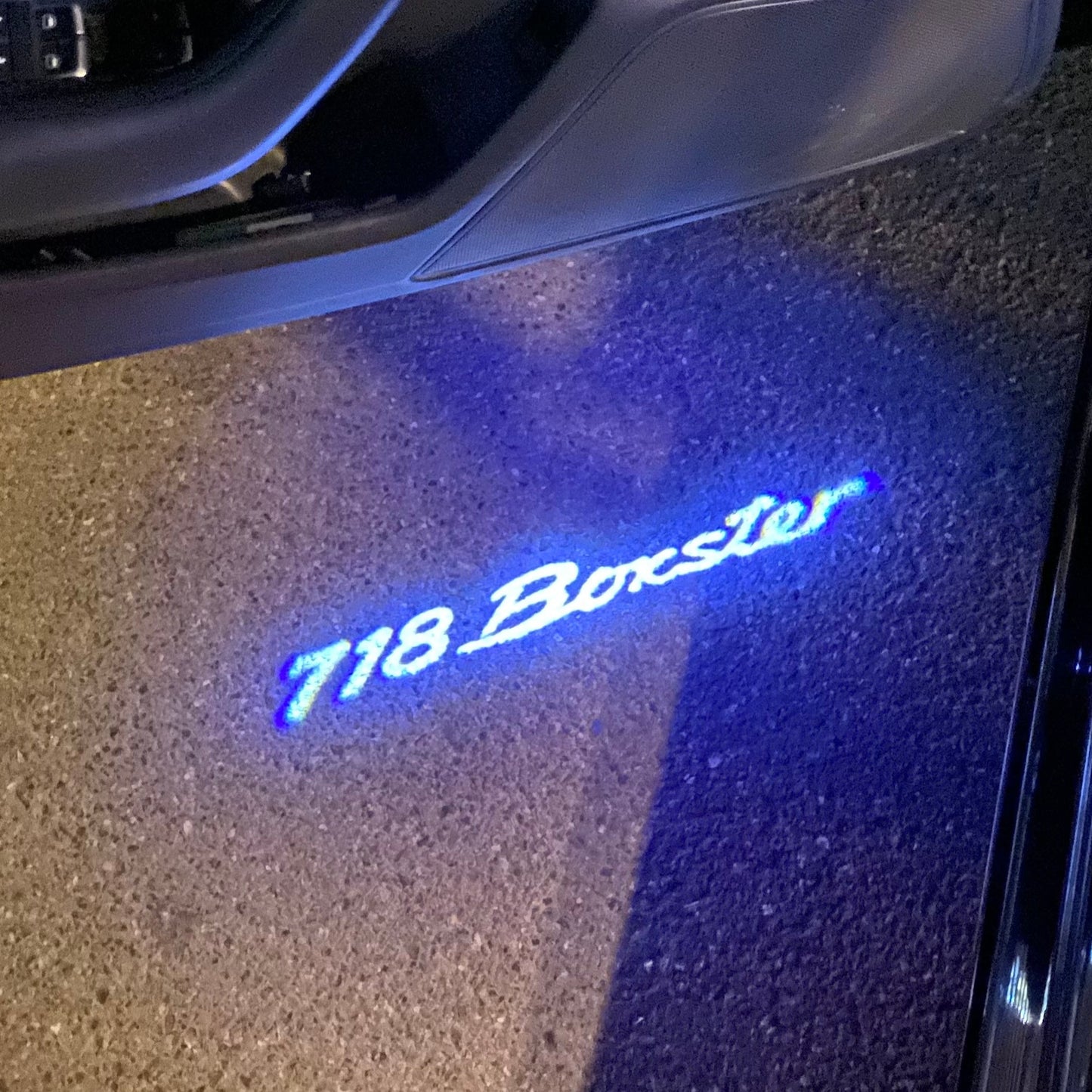 PORSCHE BOXSTER LOGO PROJECTOT LIGHTS Nr.8018 (quantity 1 = 2 Logo Film / 2 door lights)