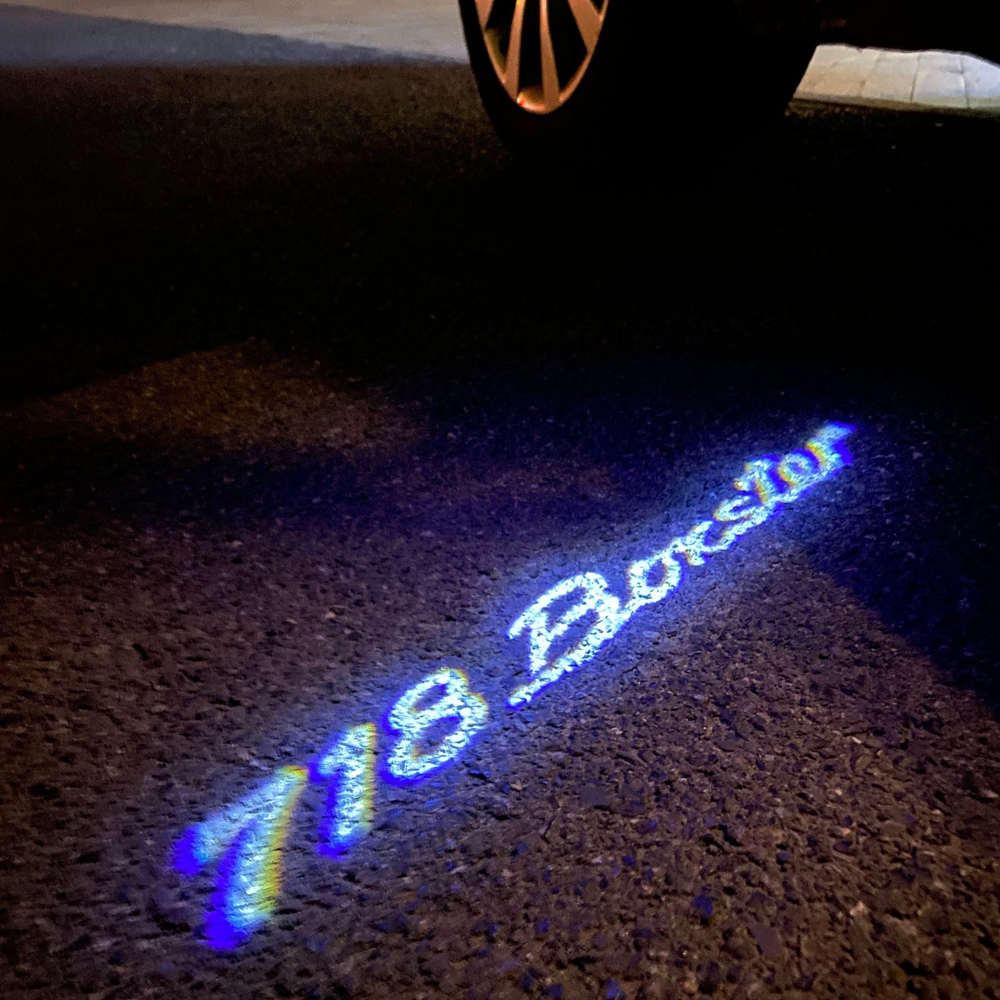 PORSCHE BOXSTER LOGO PROJECTOT LIGHTS Nr.8018 (quantity 1 = 2 Logo Film / 2 door lights)