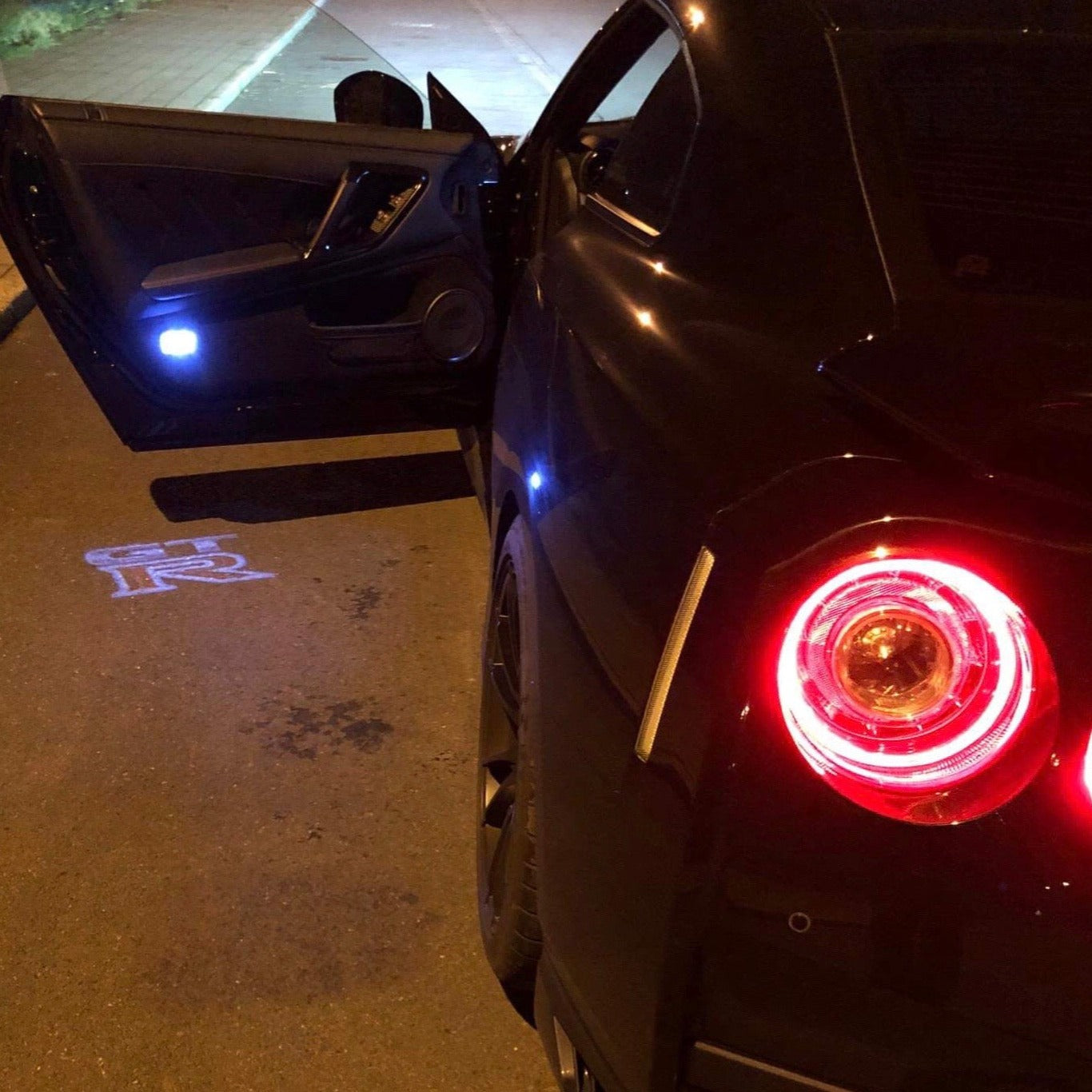 GTR R35 PROJECTOT LIGHTS Nr.01 (quantity 1 = 2 Logo Films /2 door lights)