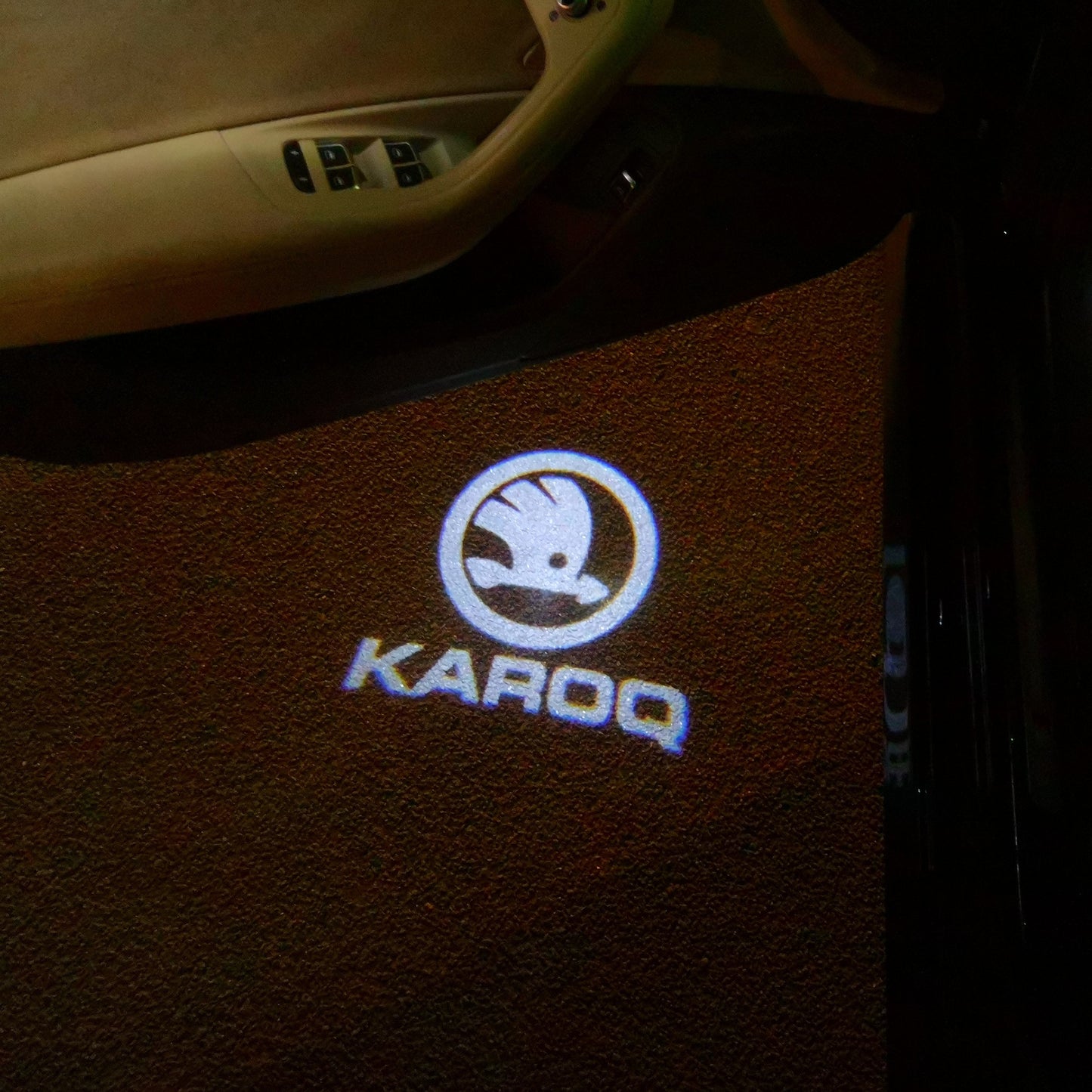 SKODA KAROQ LOGO LIGHTS Nr.50 (quantity 1 = 2 Logo Film / 2 door lights)