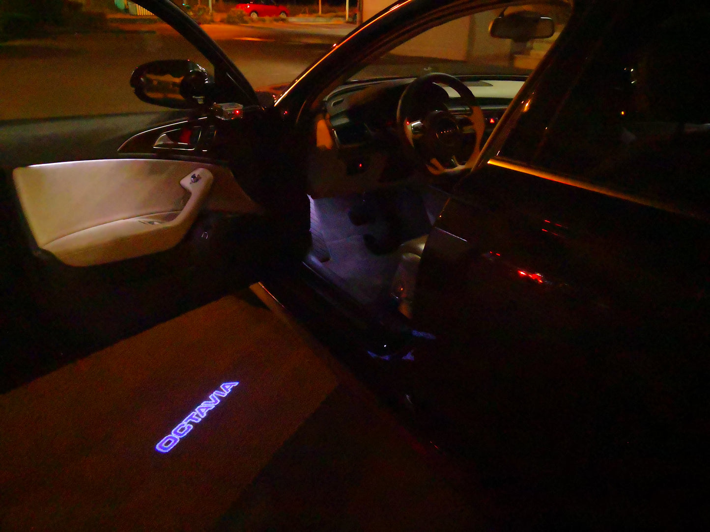 SKODA OCTAVIA LOGO PROJECTOT LIGHTS Nr.86 (quantity 1 = 2 Logo Film / 2 door lights)