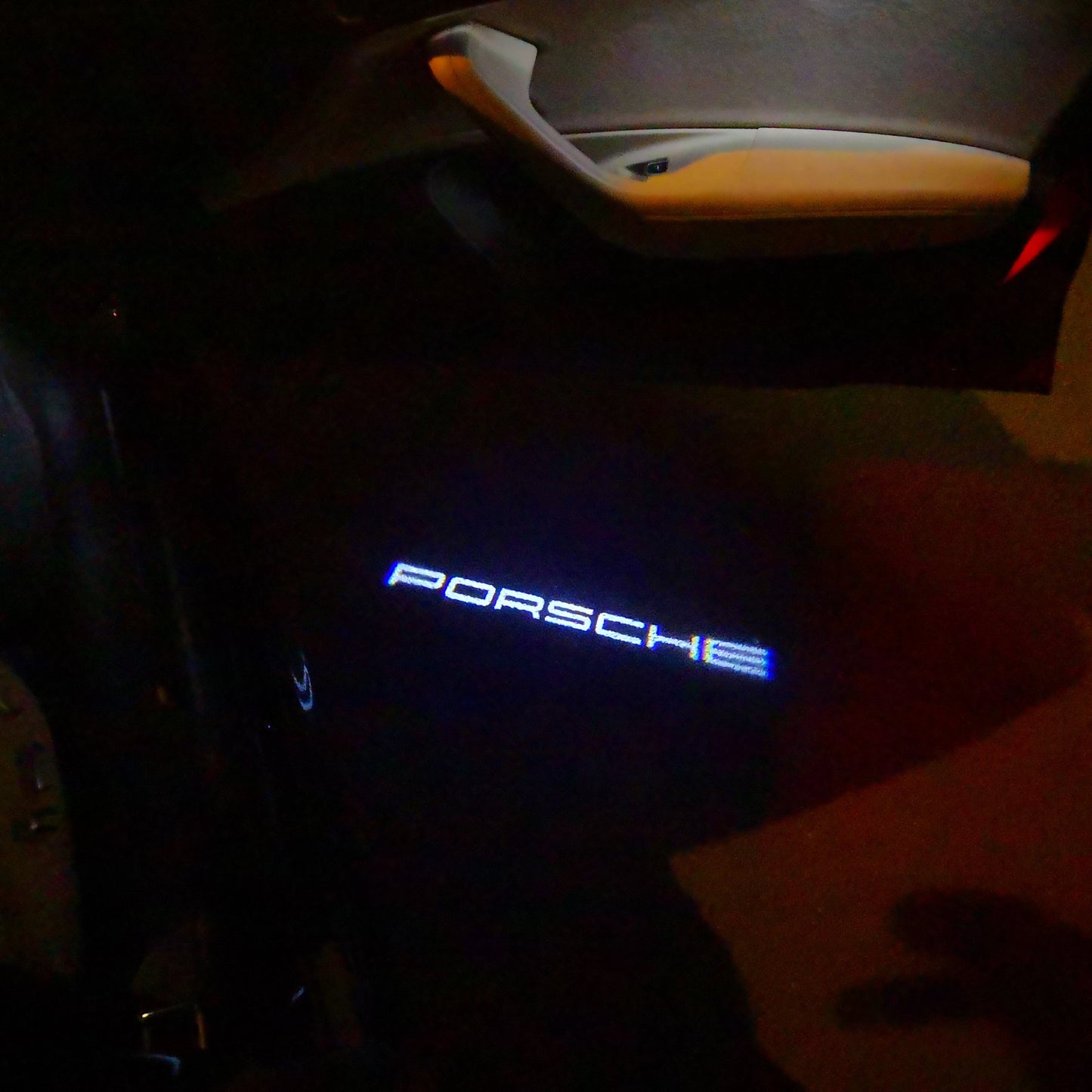 PORSCHE Original LOGO PROJECTOT LIGHTS Nr.30 (quantity 1 = 2 Logo Film / 2 door lights)