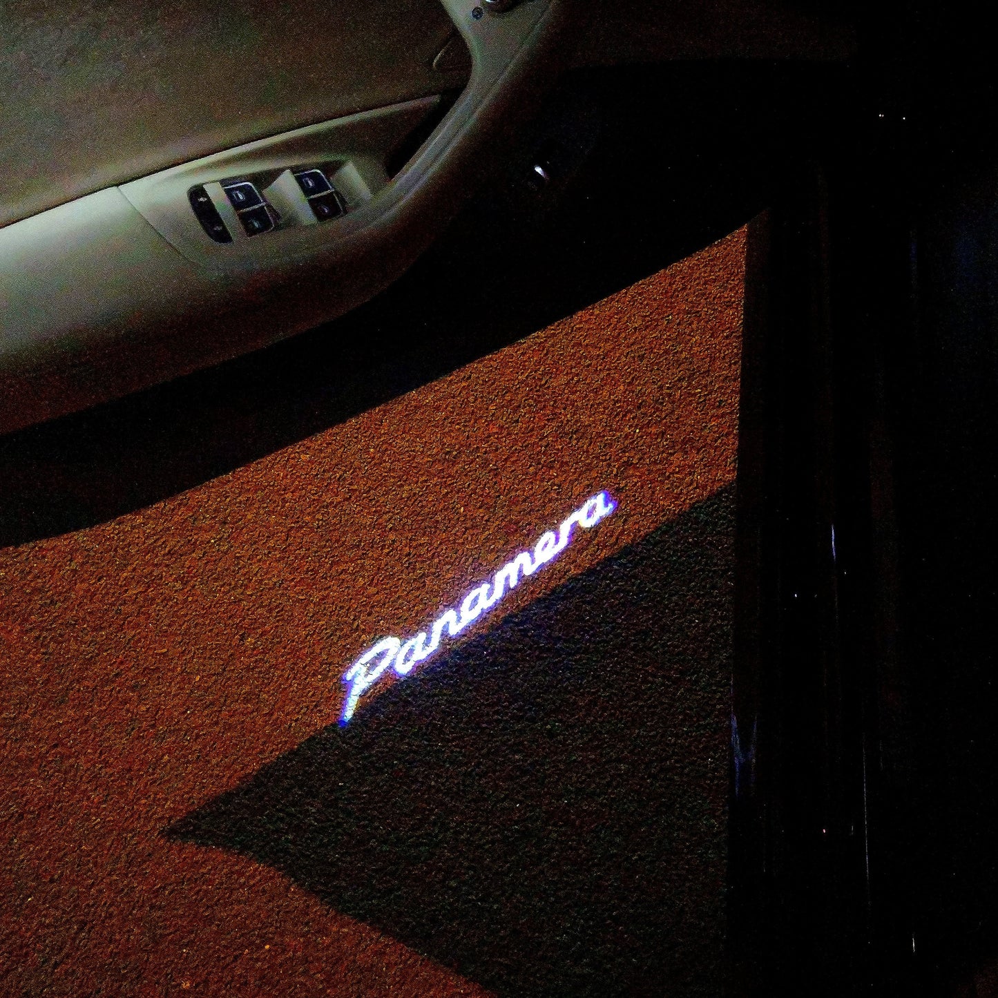 PORSCHE Panamera LOGO PROJECTOT LIGHTS Nr.35 (quantity 1 = 2 Logo Film / 2 door lights)