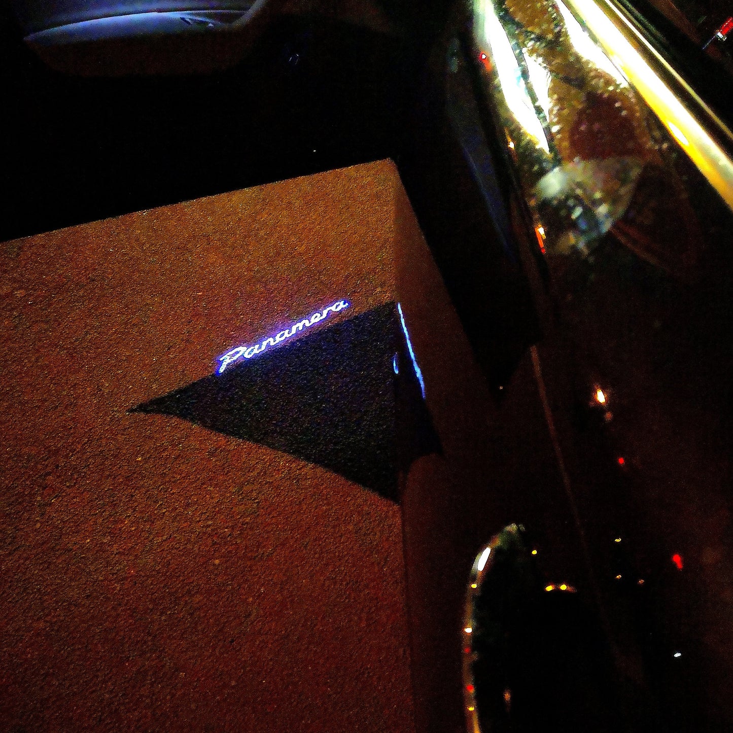 PORSCHE Panamera LOGO PROJECTOT LIGHTS Nr.35 (quantity 1 = 2 Logo Film / 2 door lights)
