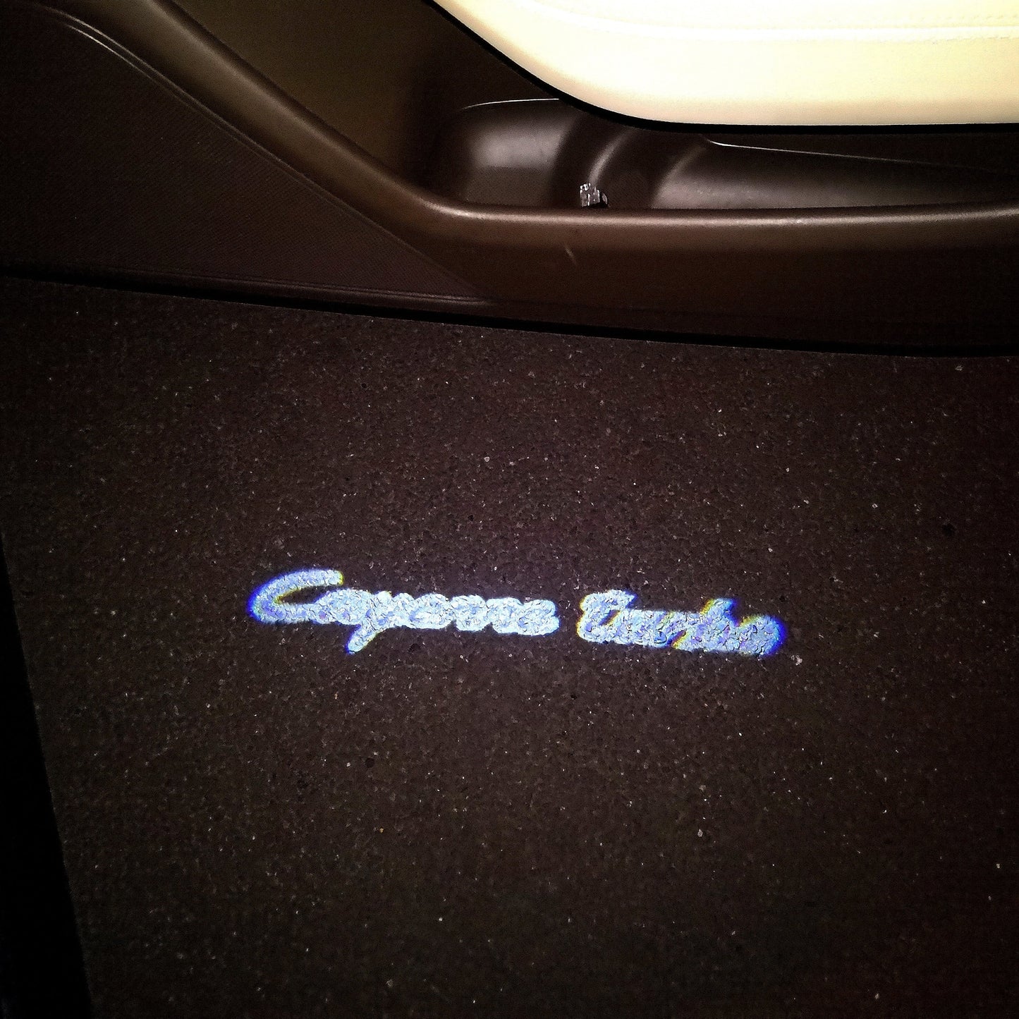 PORSCHE Cayenne turbo LOGO PROJECTOT LIGHTS Nr.28 (quantity 1 = 2 Logo Film / 2 door lights)