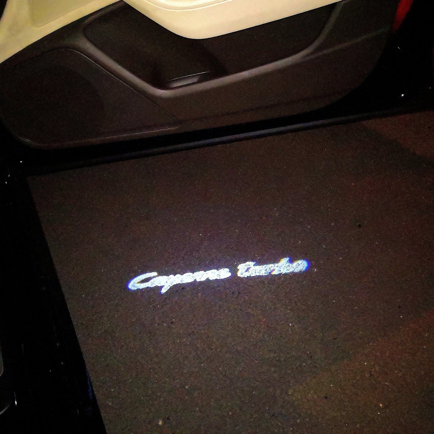 PORSCHE Cayenne turbo LOGO PROJECTOT LIGHTS Nr.28 (quantity 1 = 2 Logo Film / 2 door lights)