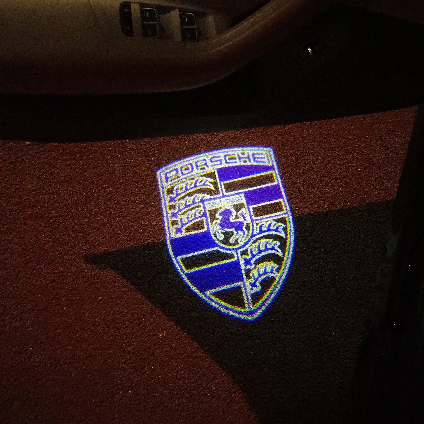 PORSCHE Original LOGO PROJECTOT LIGHTS Nr.05 (quantity 1 = 2 Logo Film / 2 door lights)