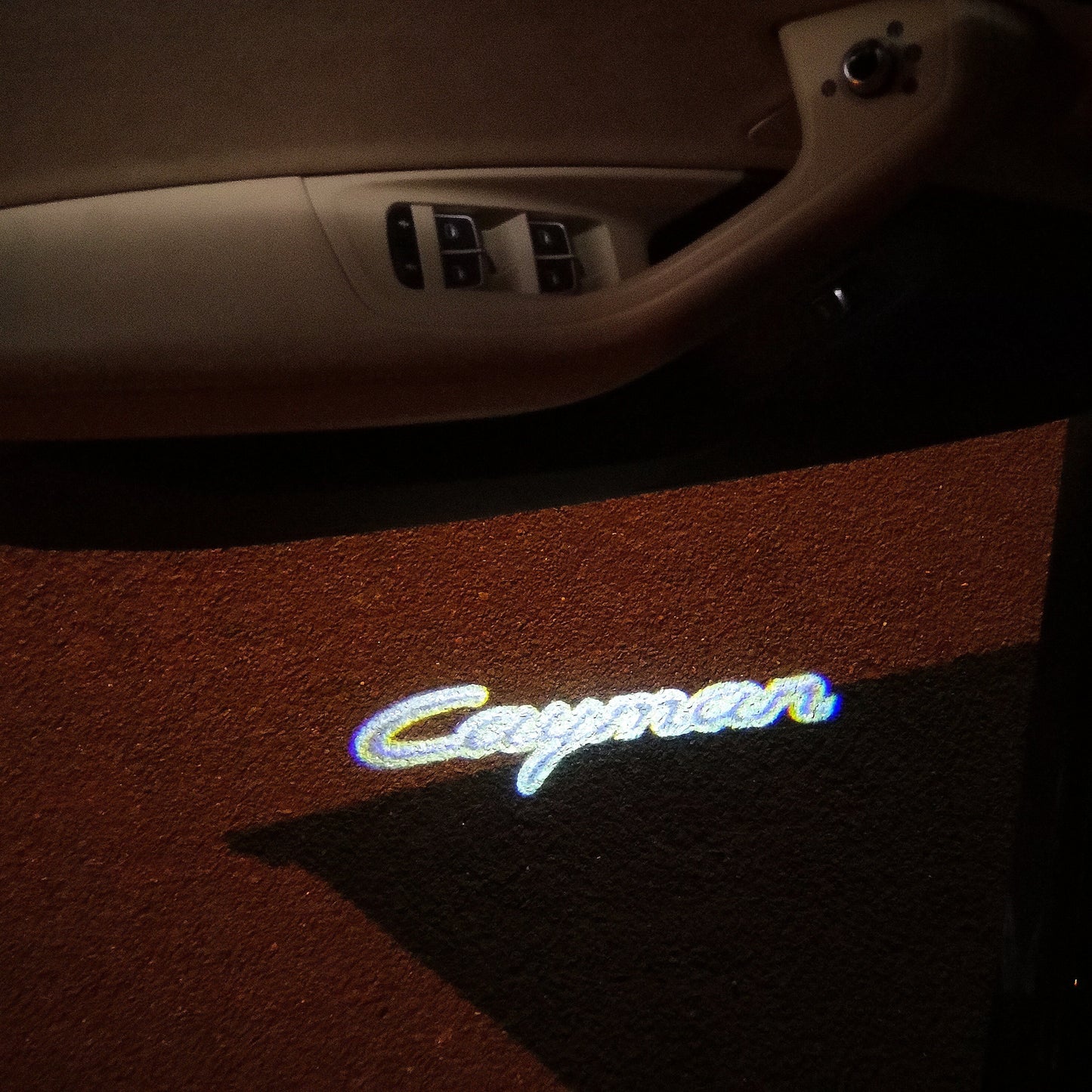 PORSCHE Cayenne LOGO PROJECTOT LIGHTS Nr.09 (quantity 1 = 2 Logo Film / 2 door lights)