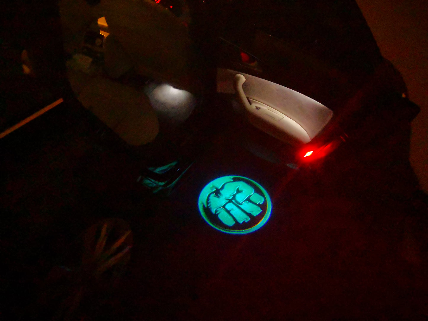 HULK Logo door lights Nr.212 (quantity 1 = 2 Logo Films /2 door lights)Marvel Heroes Logo