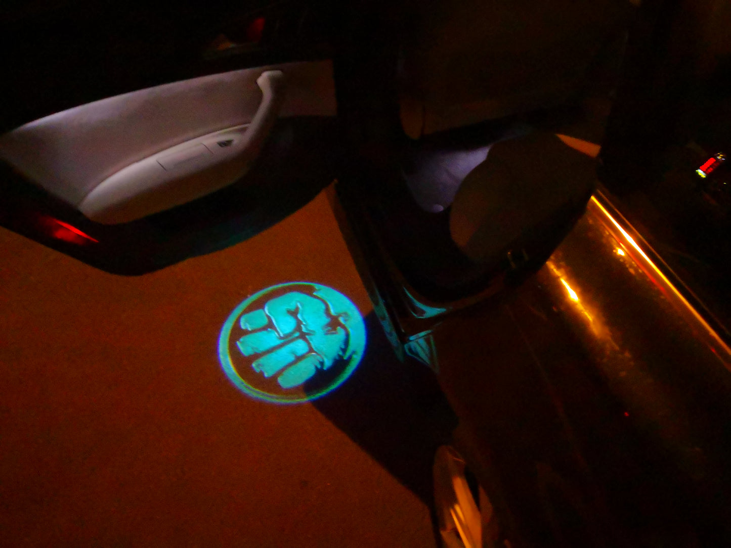 HULK Logo door lights Nr.212 (quantity 1 = 2 Logo Films /2 door lights)Marvel Heroes Logo