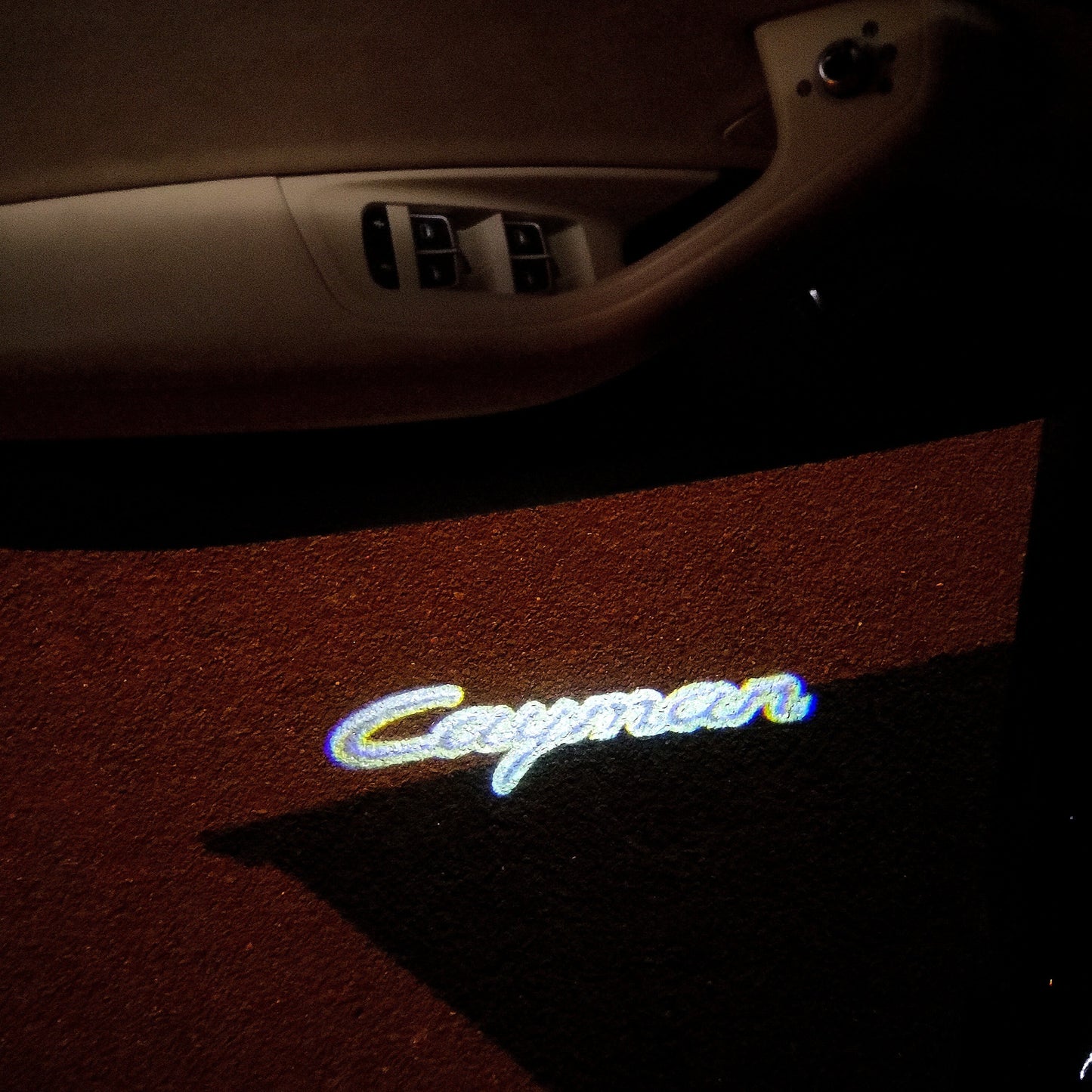 PORSCHE Cayman LOGO PROJECTOT LIGHTS Nr.10 (quantity 1 = 2 Logo Film / 2 door lights)