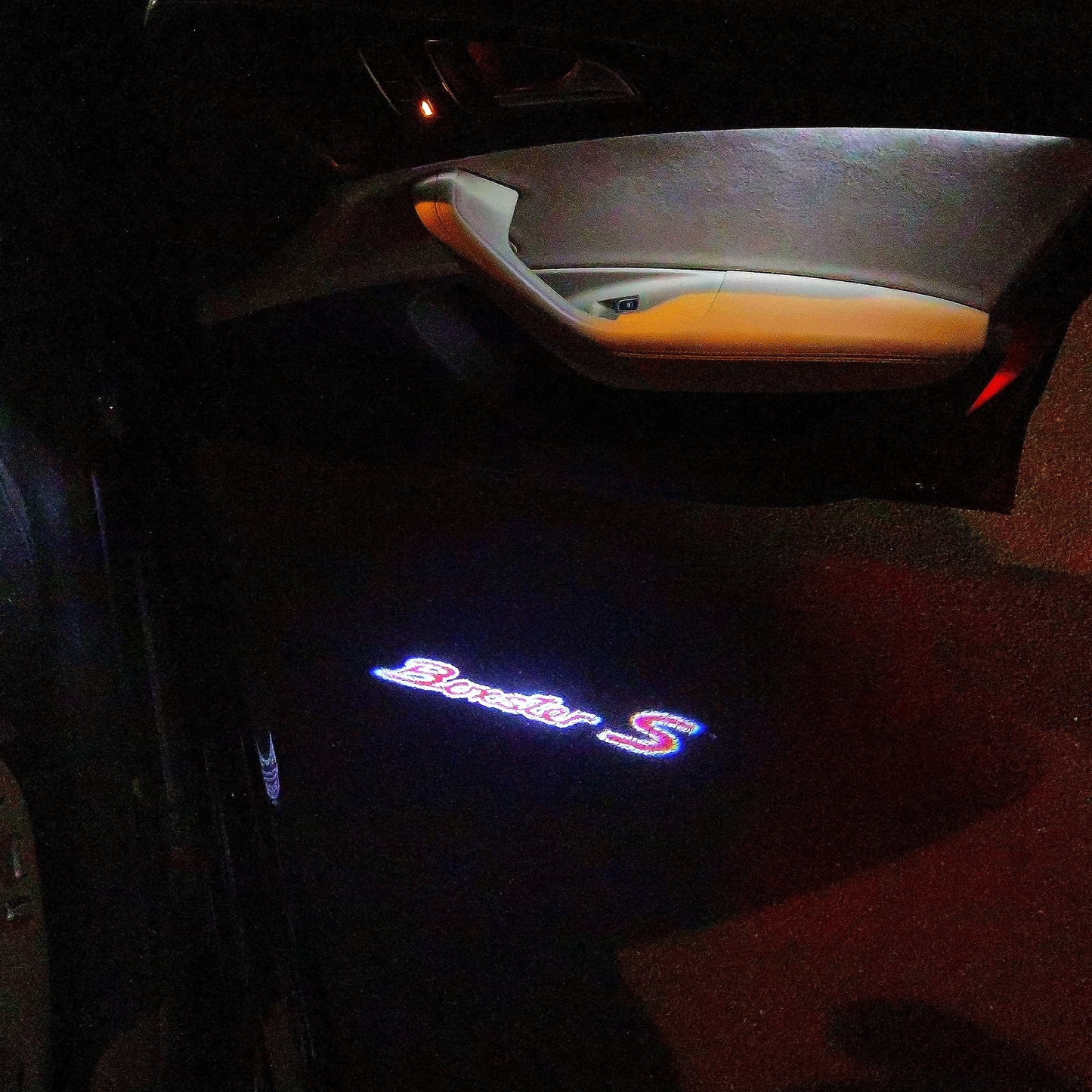 PORSCHE BOXSTER S LOGO PROJECTOT LIGHTS Nr.17 (quantity 1 = 2 Logo Film / 2 door lights)