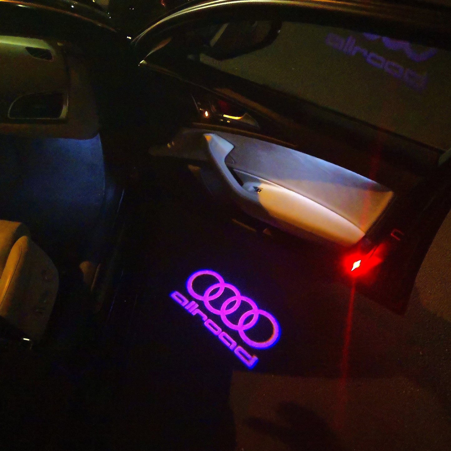 AUDI ALLROAD LOGO PROJECTOT LIGHTS Nr.153 (quantity 1 = 2 Logo Films /2 door lights)