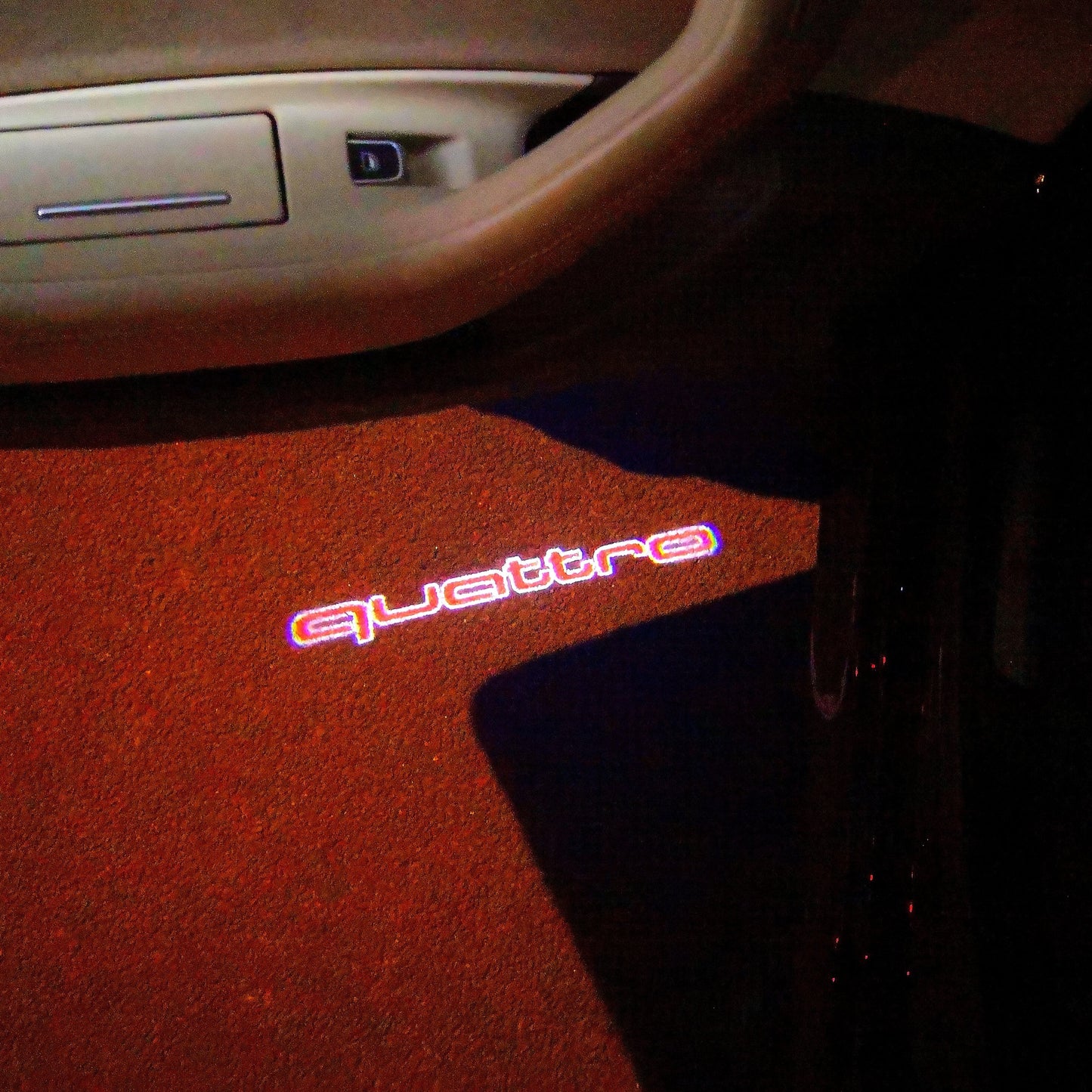 AUDI QUATTRO LOGO PROJECTOT LIGHTS Nr.95 (quantity 1 = 2 Logo Films /2 door lights)