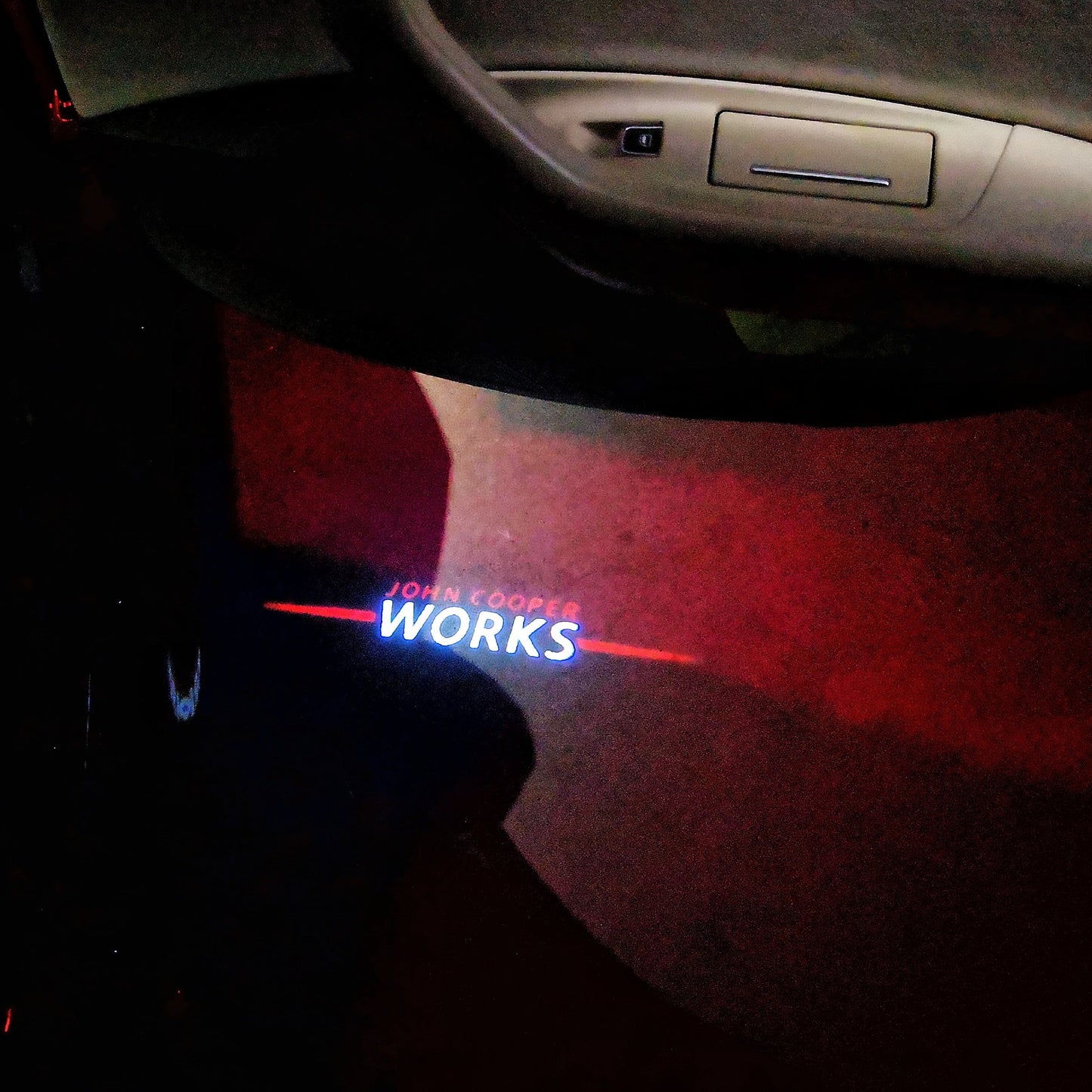 MINI JOHN COOPER WORKS LOGO PROJECROTR LIGHTS Nr.87 (quantity 1 = 2 Logo Film / 2 door lights)