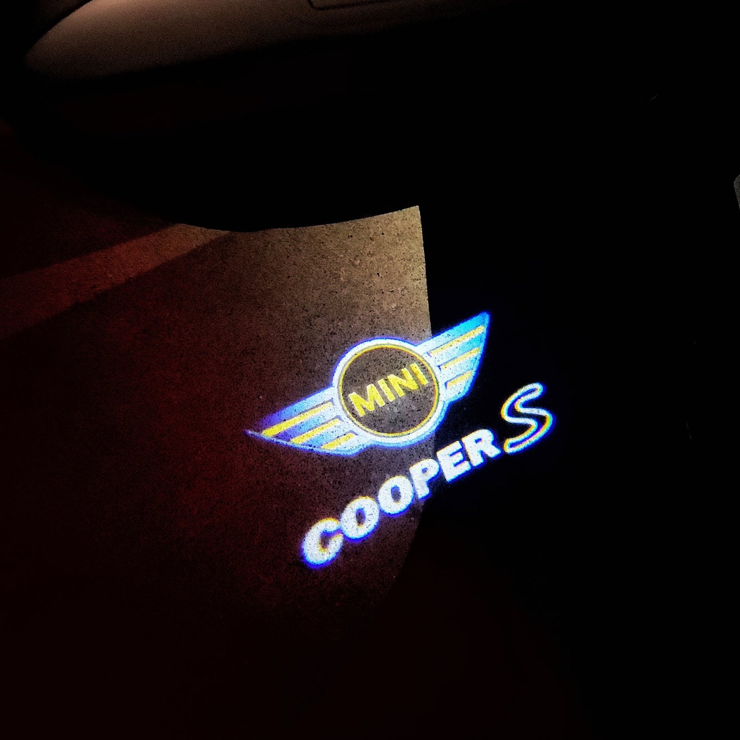 MINI COOPER S LOGO PROJECROTR LIGHTS Nr.96 (quantity 1 = 2 Logo Film / 2 door lights)