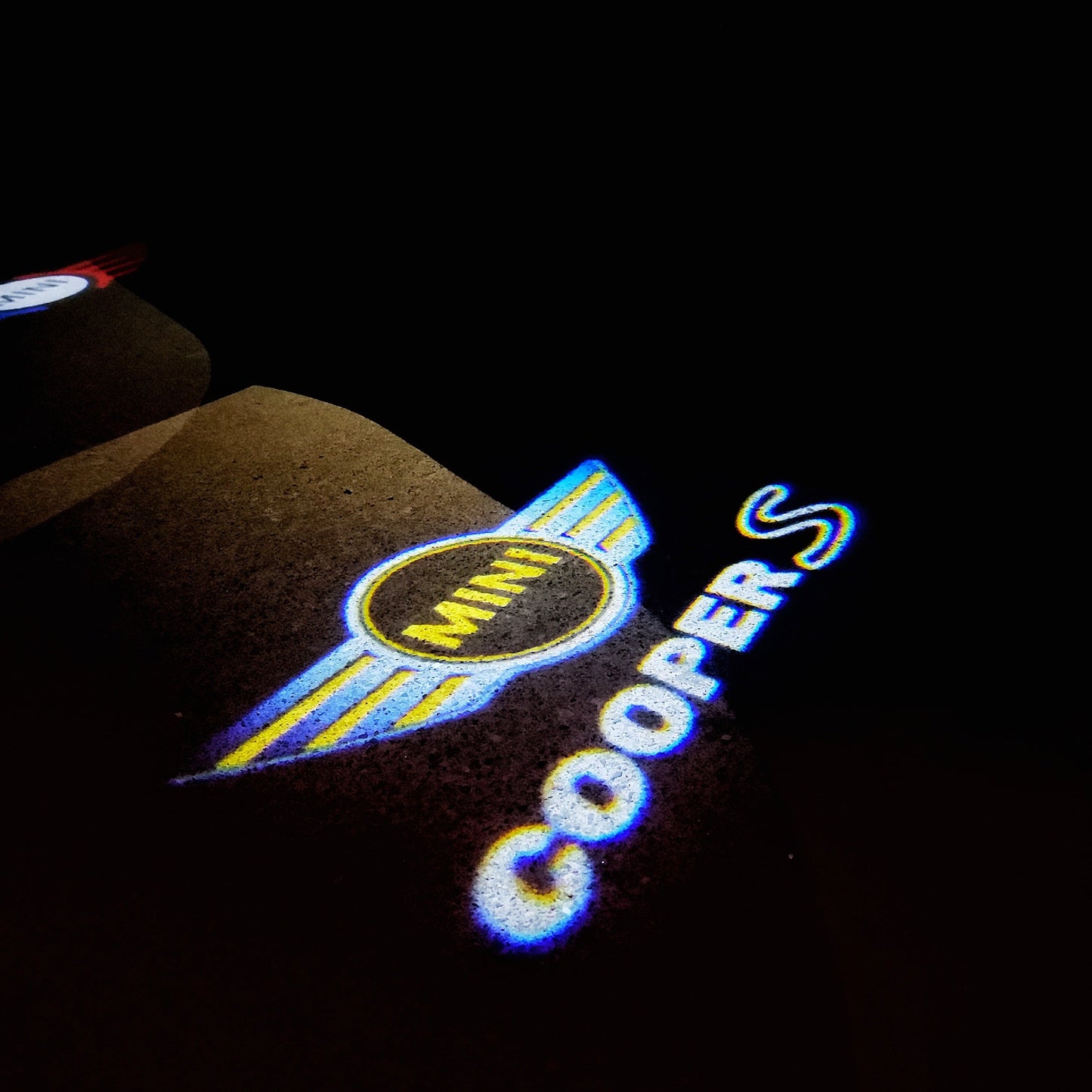 MINI COOPER S LOGO PROJECROTR LIGHTS Nr.96 (quantity 1 = 2 Logo Film / 2 door lights)