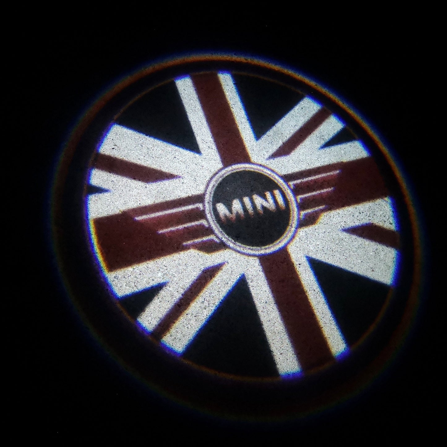 MINI BRITISH NATIONAL FLAG WITH MINI LOGO PROJECROTR LIGHTS Nr.03 (quantity 1 = 2 Logo Film / 2 door lights)