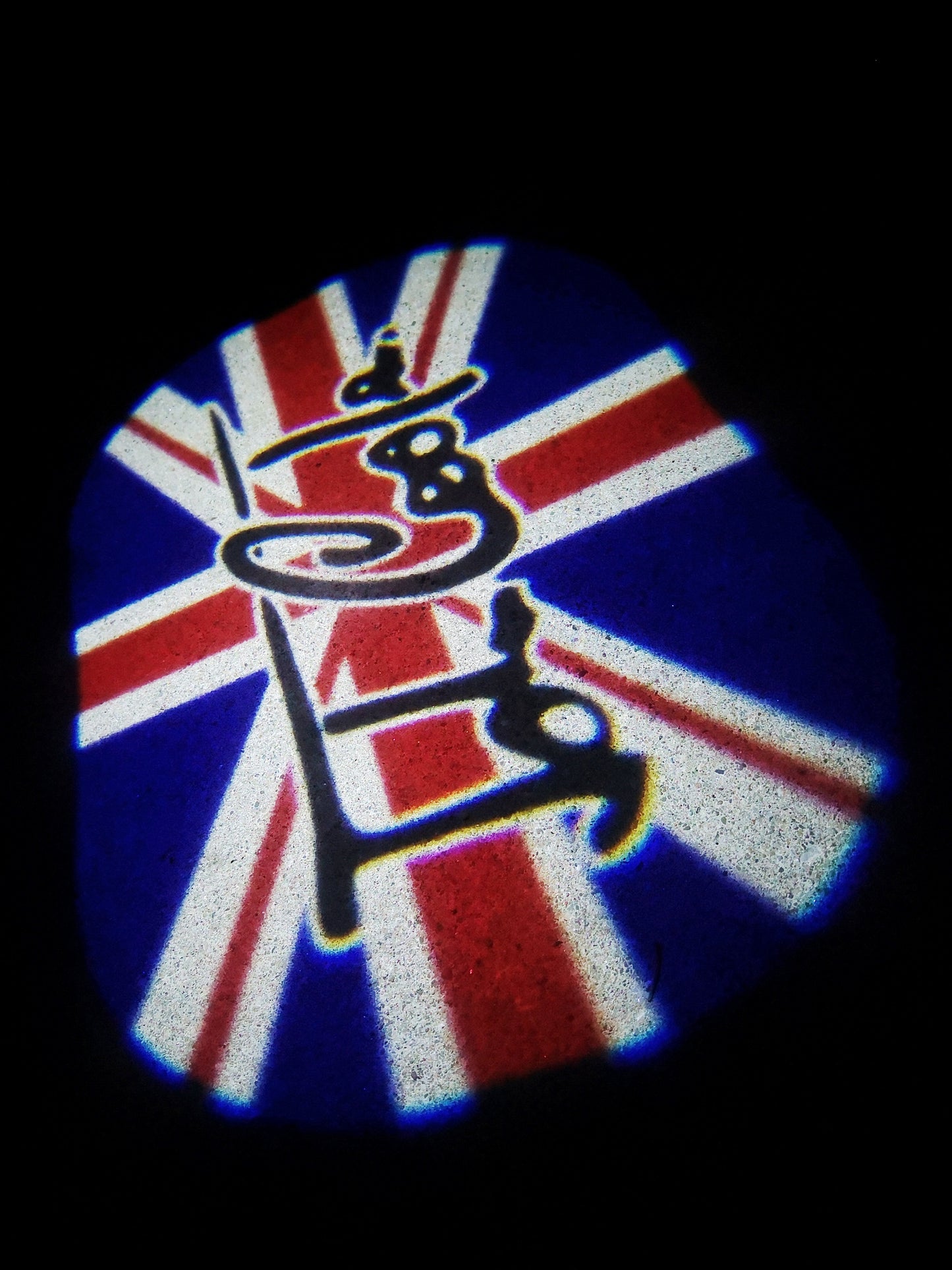 MINI BRITISH NATIONAL FLAG WITH MINI LOGO PROJECROTR LIGHTS Nr.86 (quantity 1 = 2 Logo Film / 2 door lights)