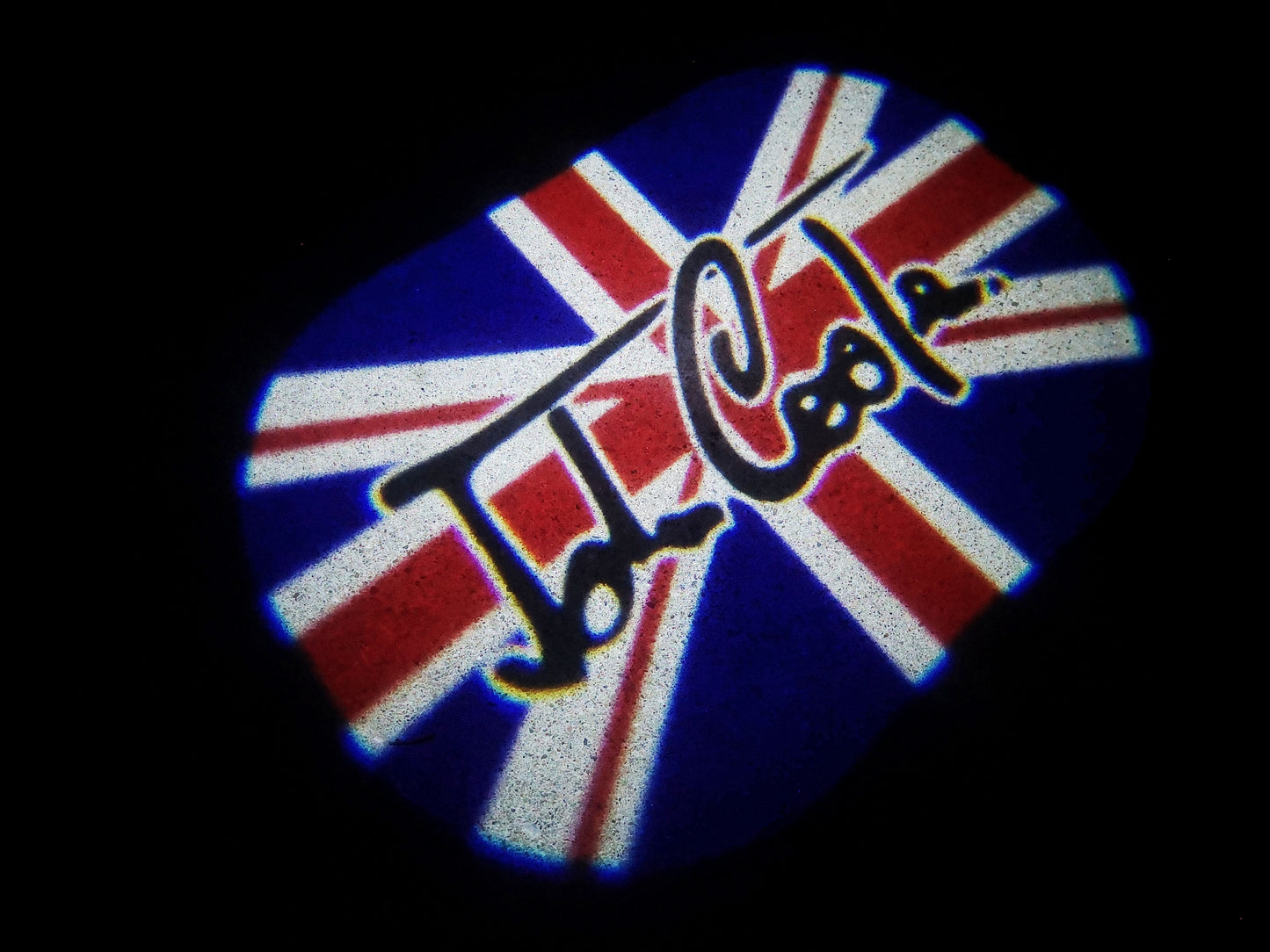 MINI BRITISH NATIONAL FLAG WITH MINI LOGO PROJECROTR LIGHTS Nr.86 (quantity 1 = 2 Logo Film / 2 door lights)