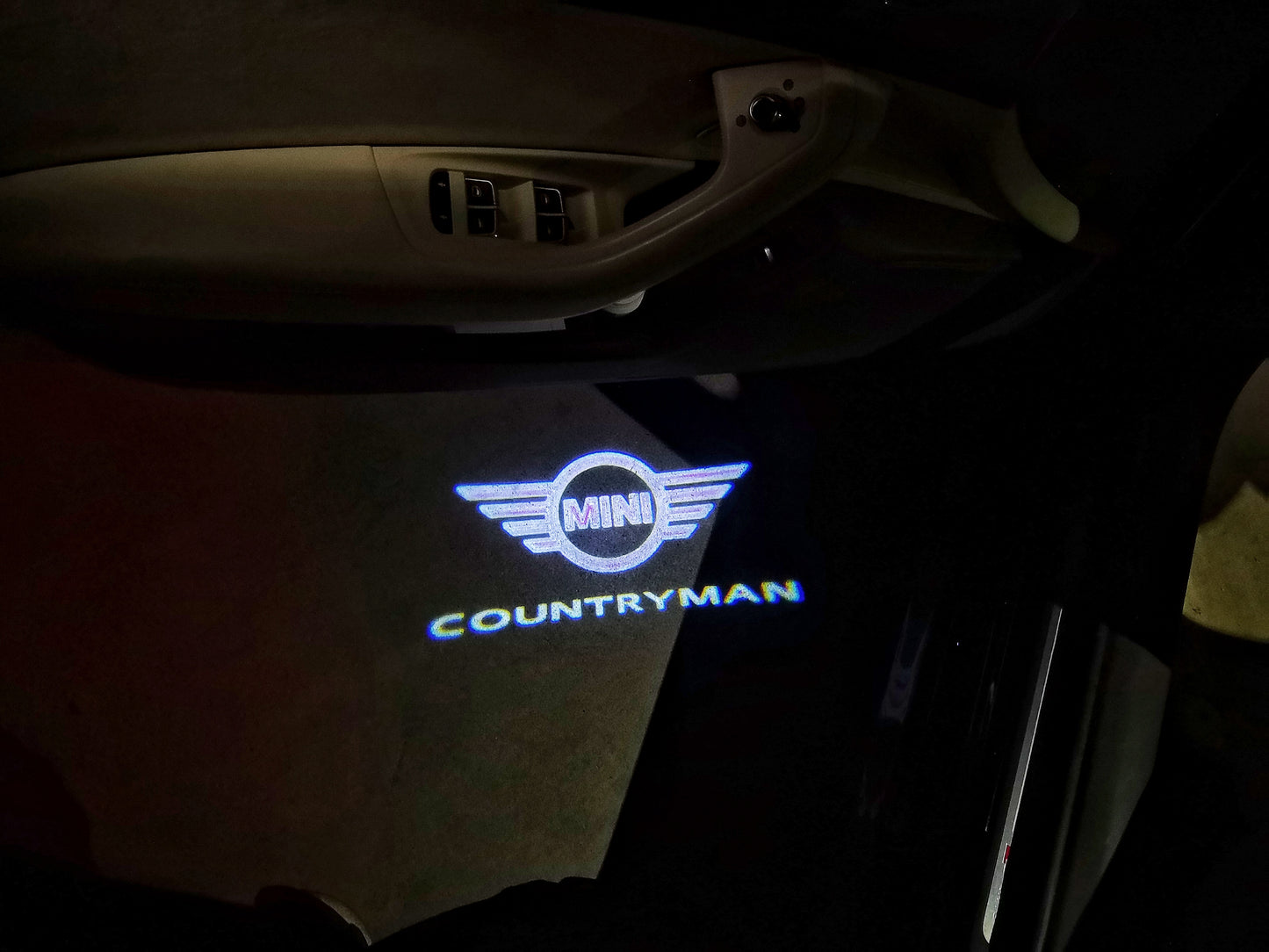 MINI COUNTRYMAN LOGO PROJECROTR LIGHTS Nr.147 (quantity 1 = 2 Logo Film / 2 door lights)
