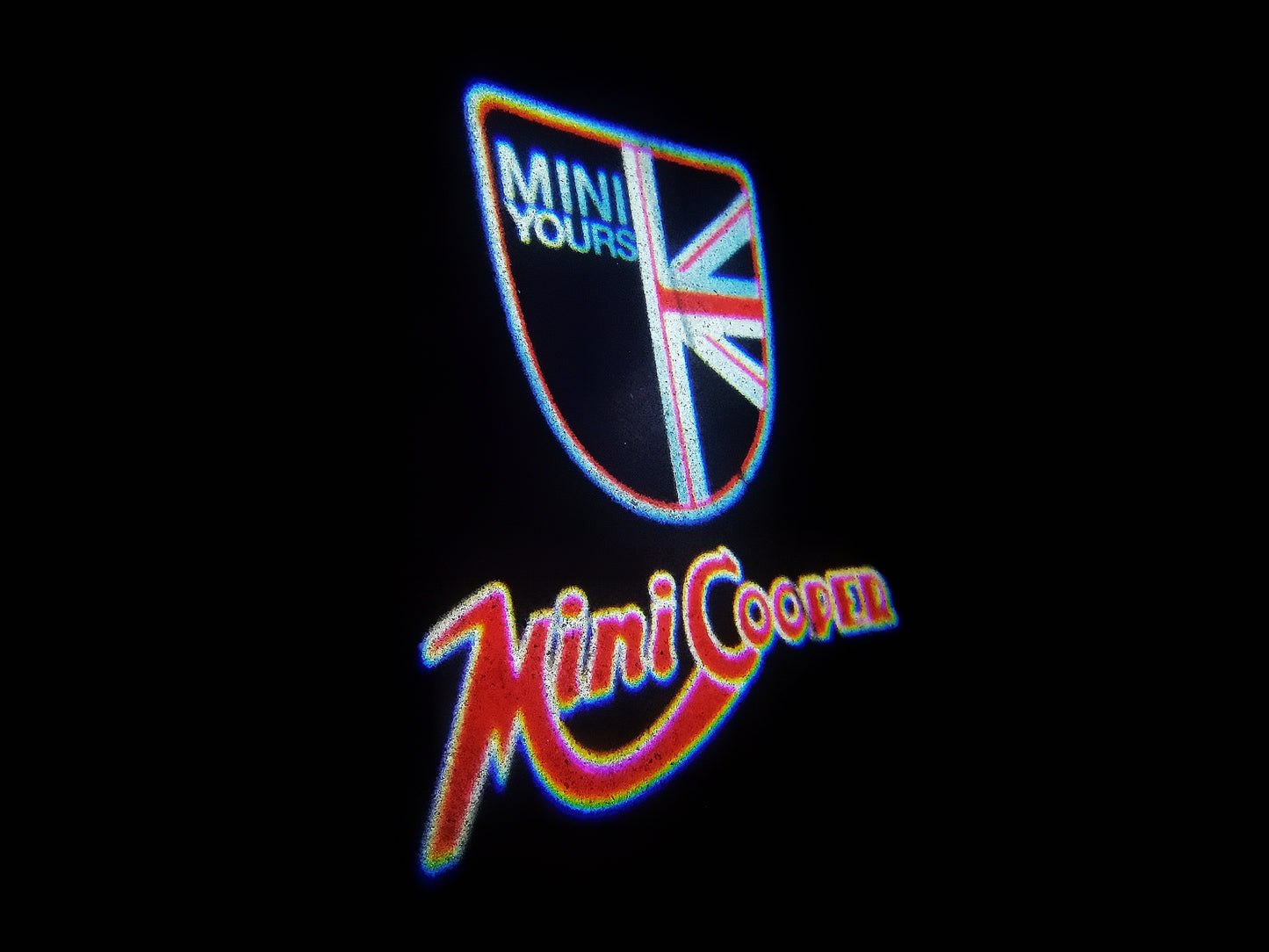 MINI BRITISH NATIONAL FLAG WITH MINI LOGO PROJECROTR LIGHTS Nr.40 (quantity 1 = 2 Logo Film / 2 door lights)
