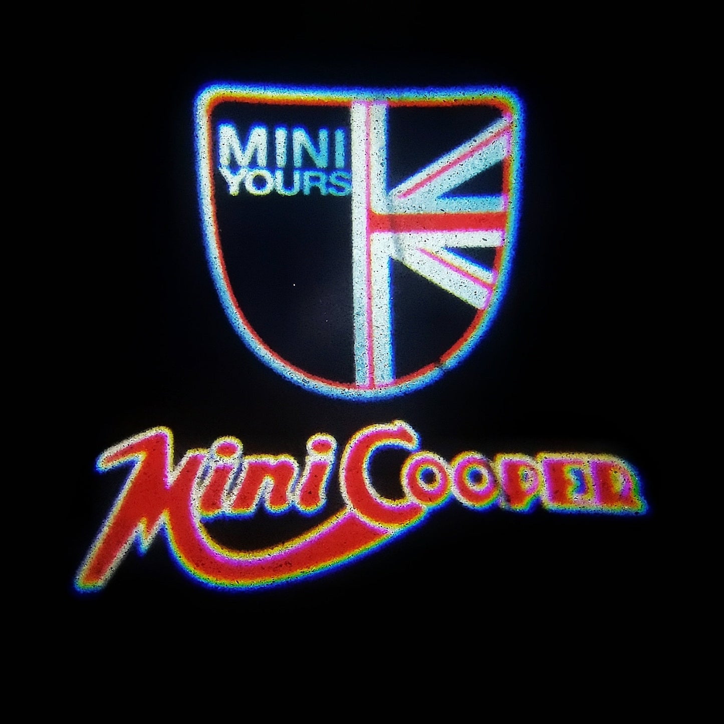 MINI BRITISH NATIONAL FLAG WITH MINI LOGO PROJECROTR LIGHTS Nr.40 (quantity 1 = 2 Logo Film / 2 door lights)