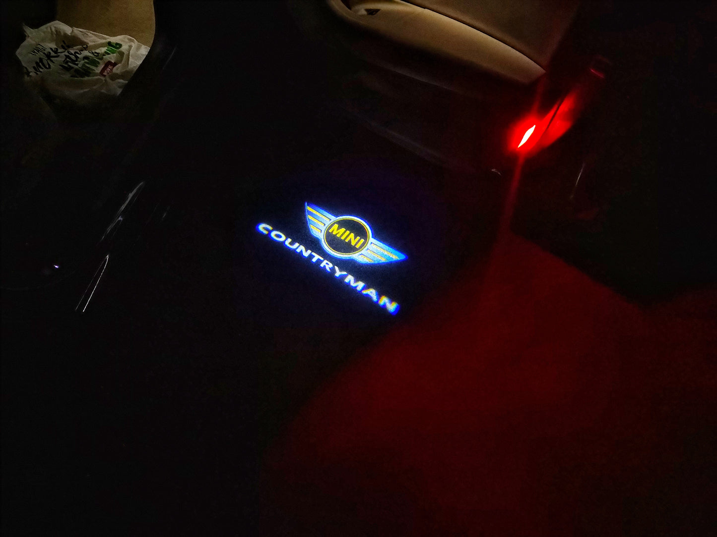 MINI COUNTRYMAN LOGO PROJECROTR LIGHTS Nr.98 (quantity 1 = 2 Logo Film / 2 door lights)