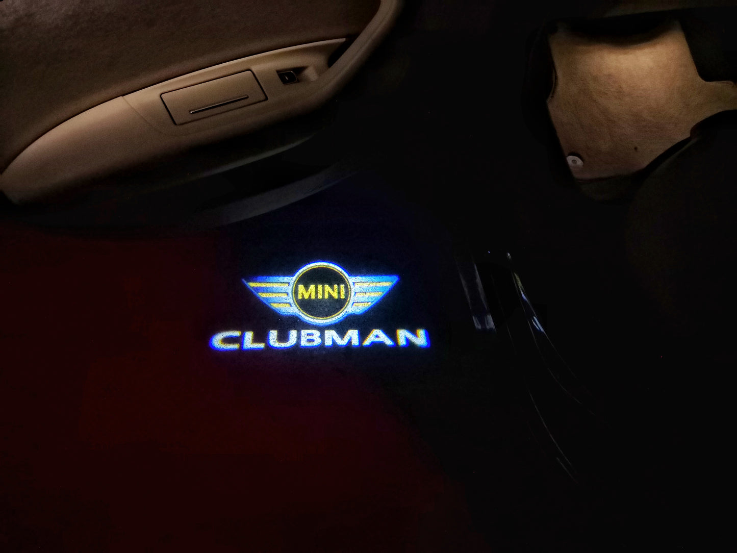 MINI CLUBMAN LOGO PROJECROTR LIGHTS Nr.119 (quantity 1 = 2 Logo Film / 2 door lights)