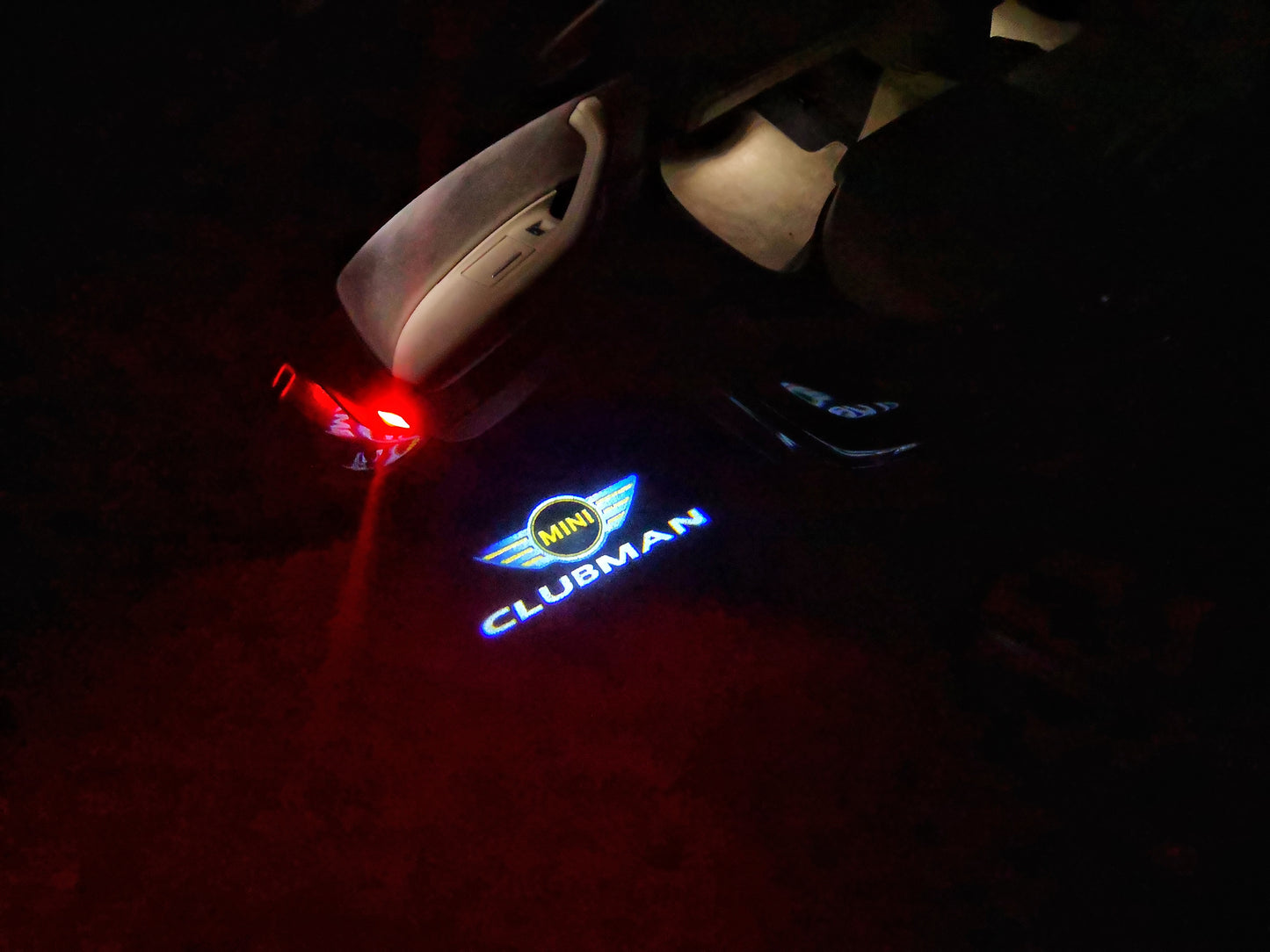 MINI CLUBMAN LOGO PROJECROTR LIGHTS Nr.119 (quantity 1 = 2 Logo Film / 2 door lights)