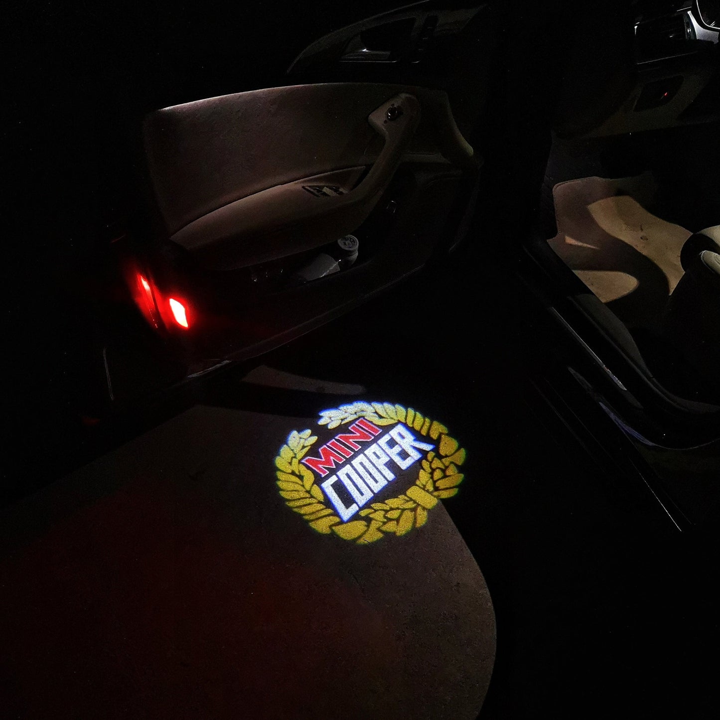 MINI COOPER LOGO PROJECROTR LIGHTS Nr.34 (quantity 1 = 2 Logo Film / 2 door lights)